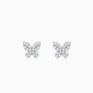 Gold Blissful Butterfly Diamond Earrings Giva