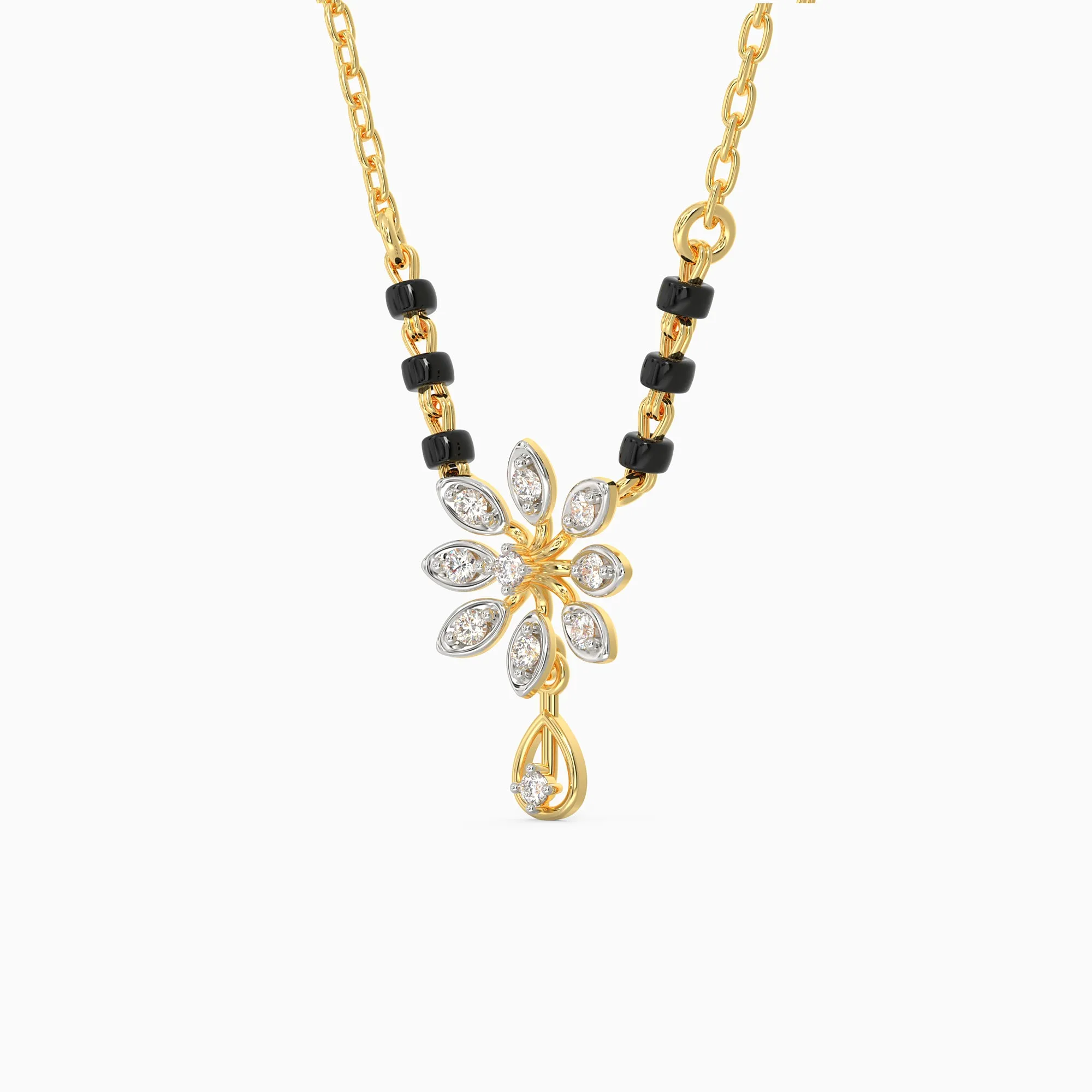 Gold Bloomy Diamond Mangalsutra Giva