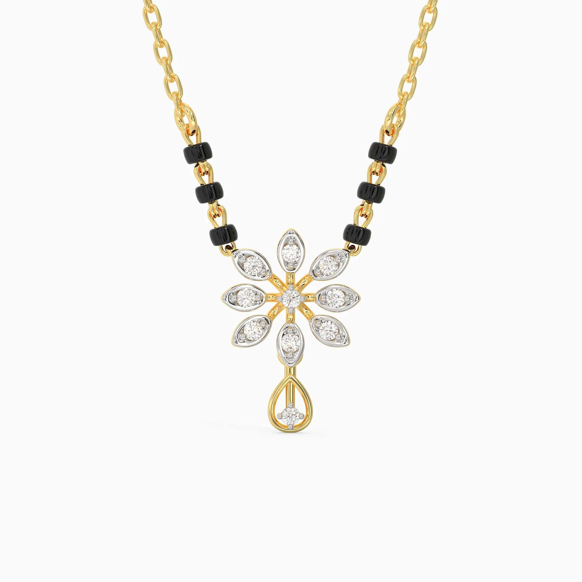 Gold Bloomy Diamond Mangalsutra Giva