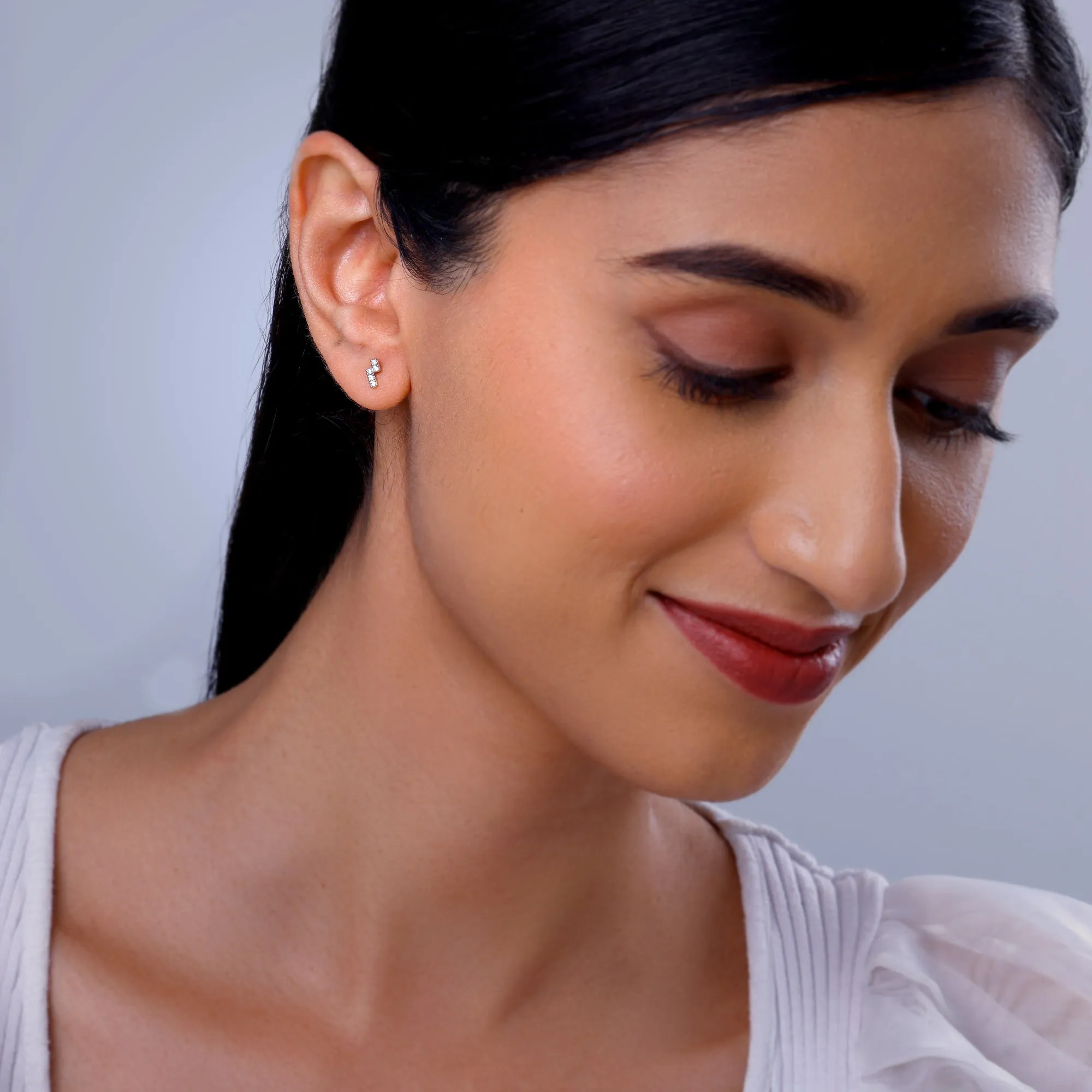 Gold Bolt Diamond Earrings Giva