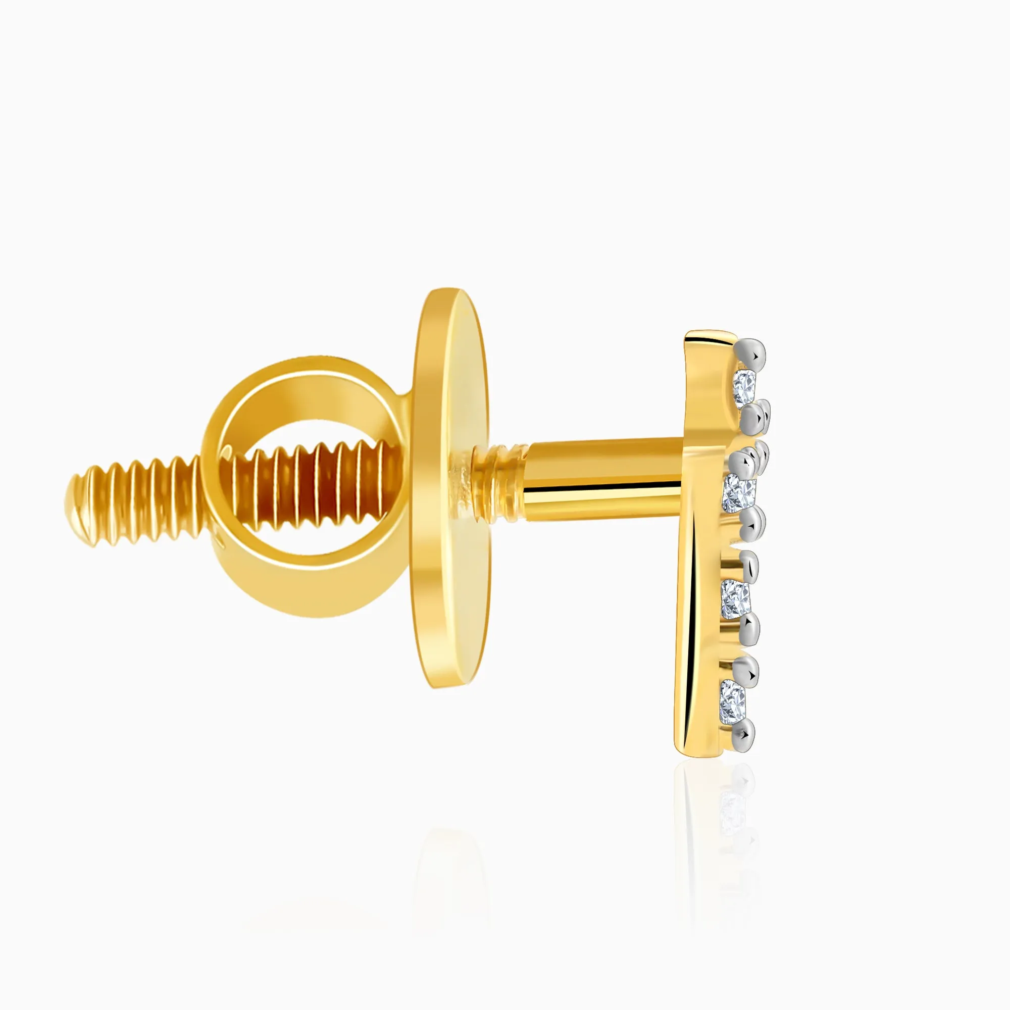 Gold Bolt Diamond Earrings Giva