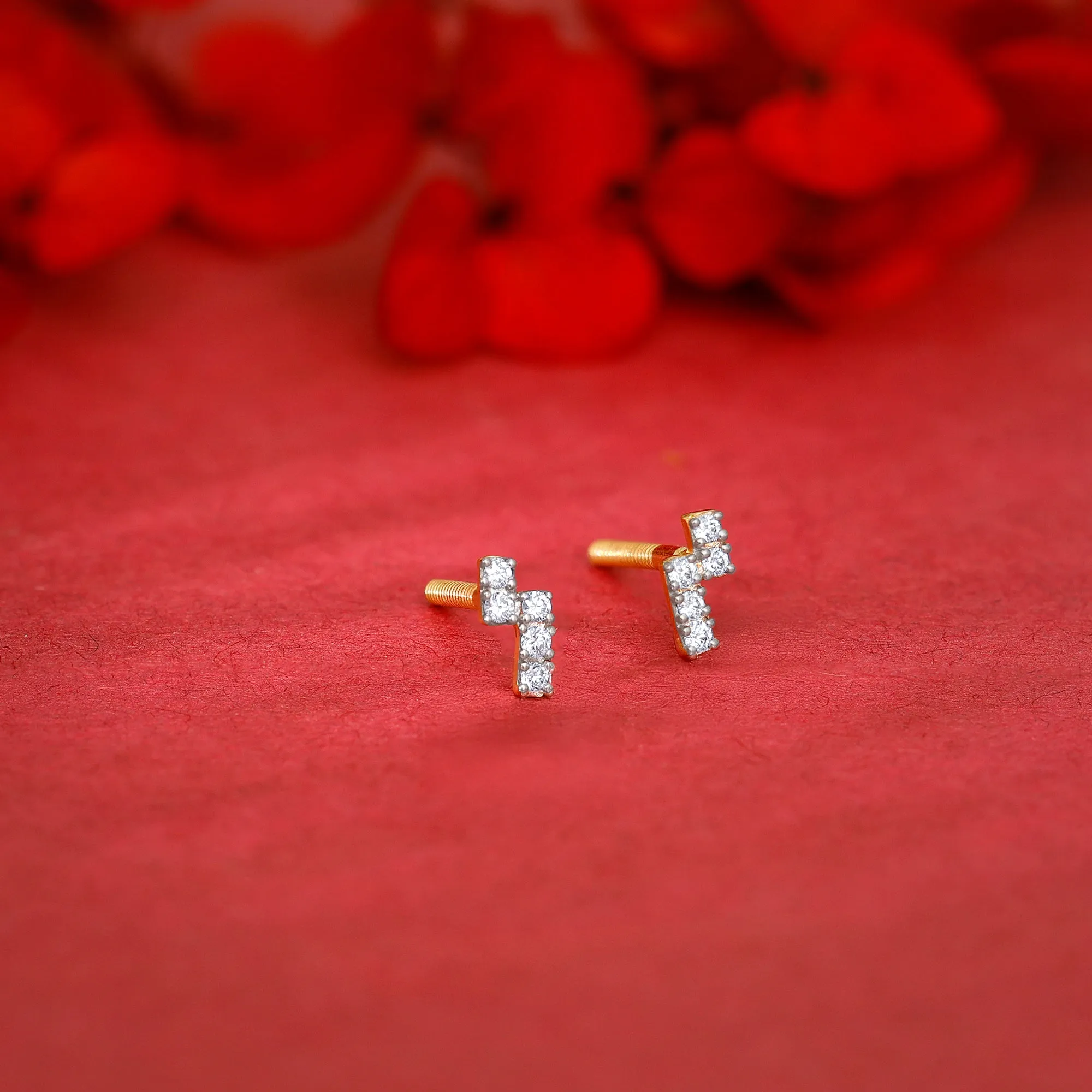 Gold Bolt Diamond Earrings Giva