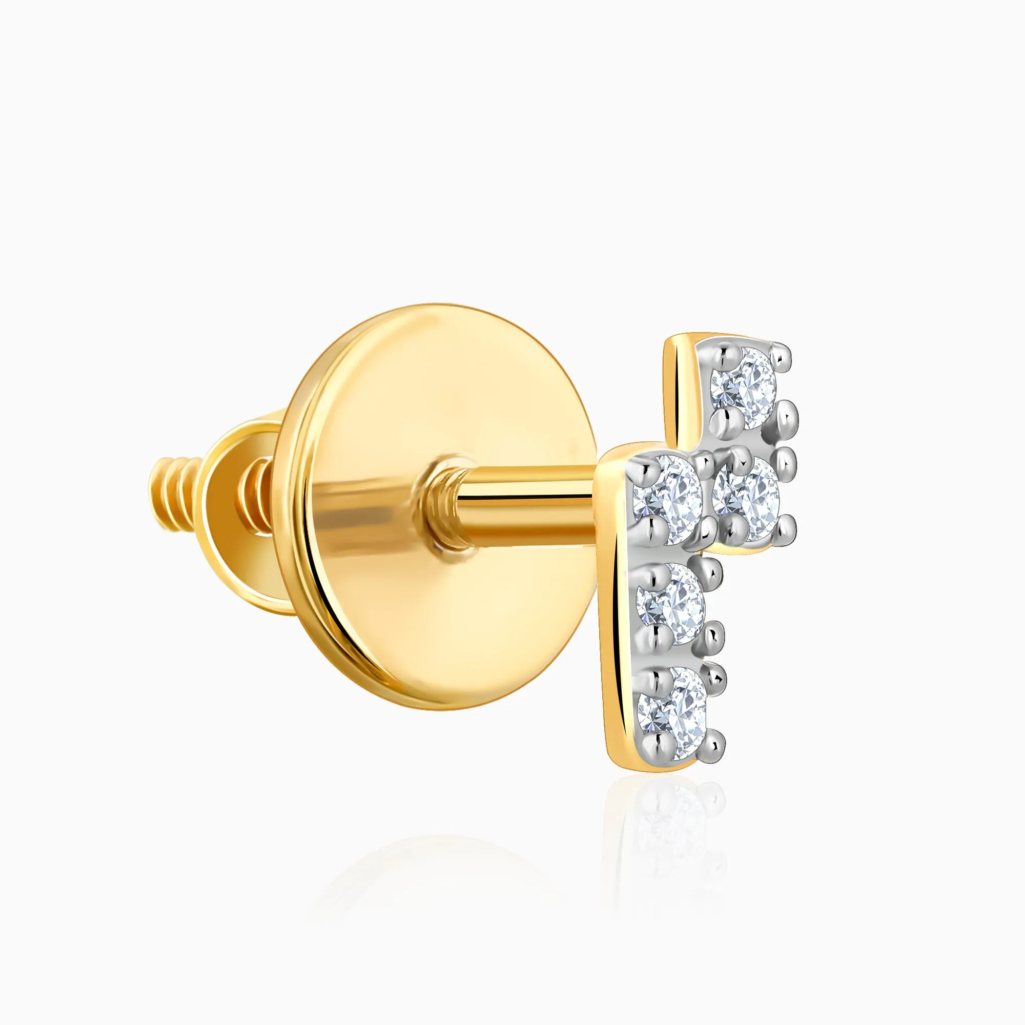 Gold Bolt Diamond Earrings Giva
