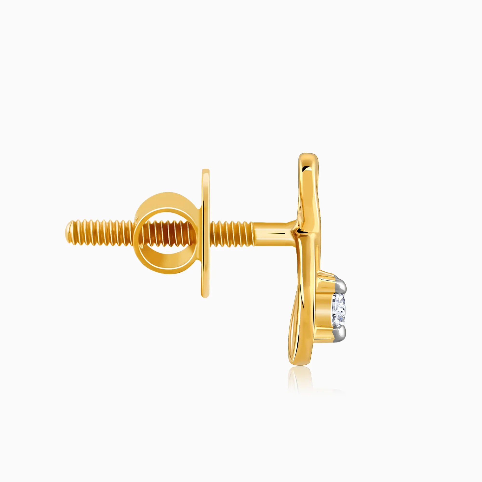 Gold Boundless Solitaire Diamond Studs Giva