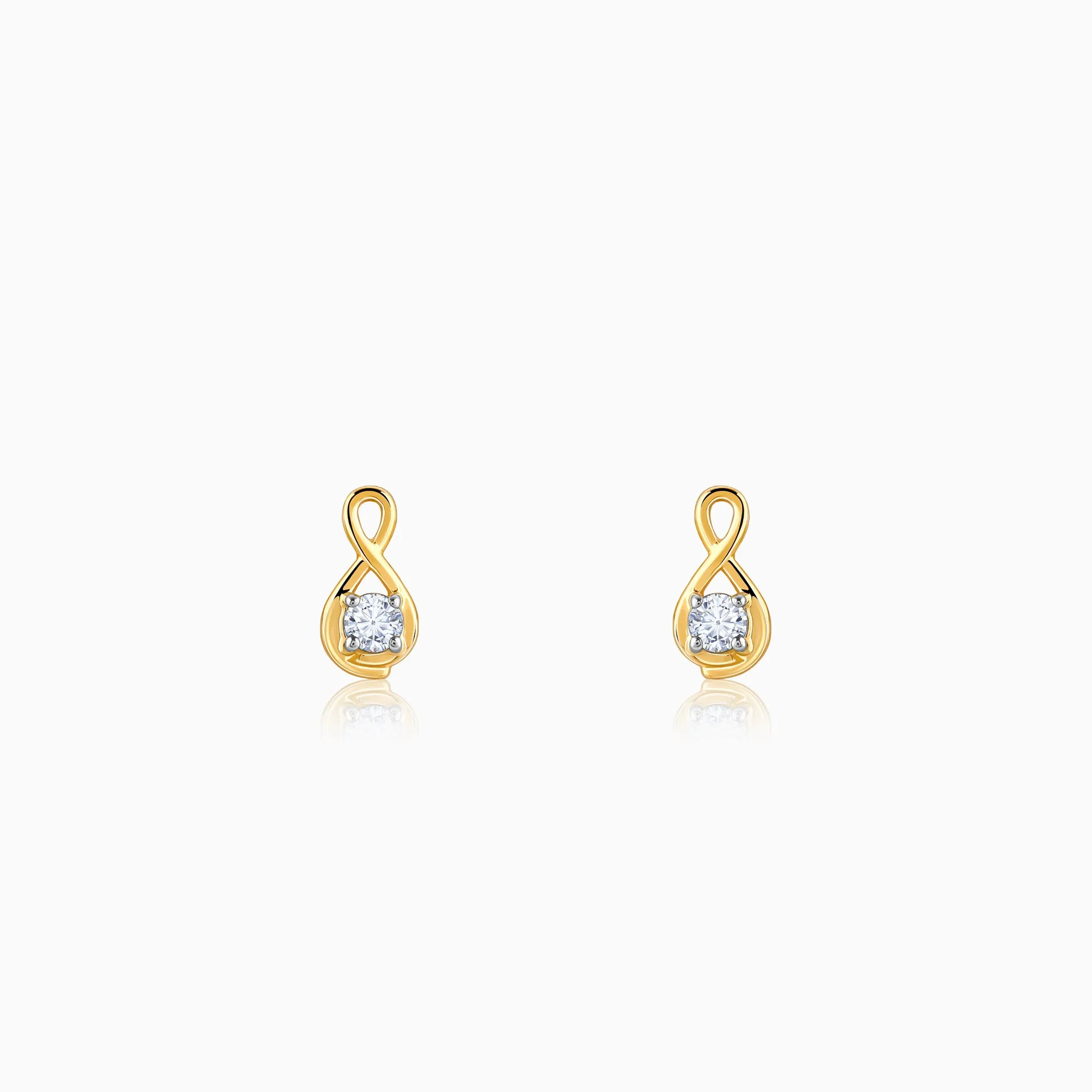 Gold Boundless Solitaire Diamond Studs Giva