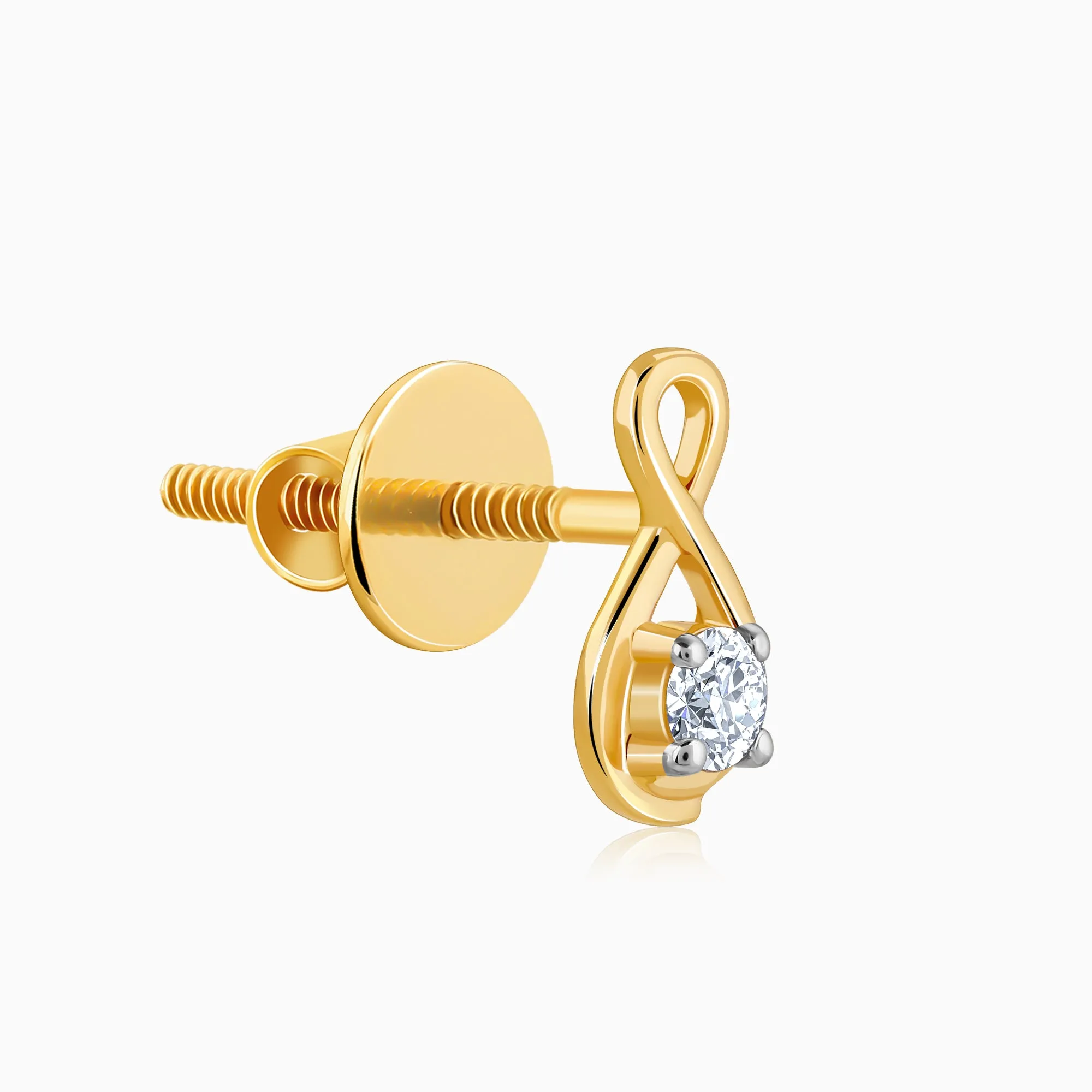 Gold Boundless Solitaire Diamond Studs Giva