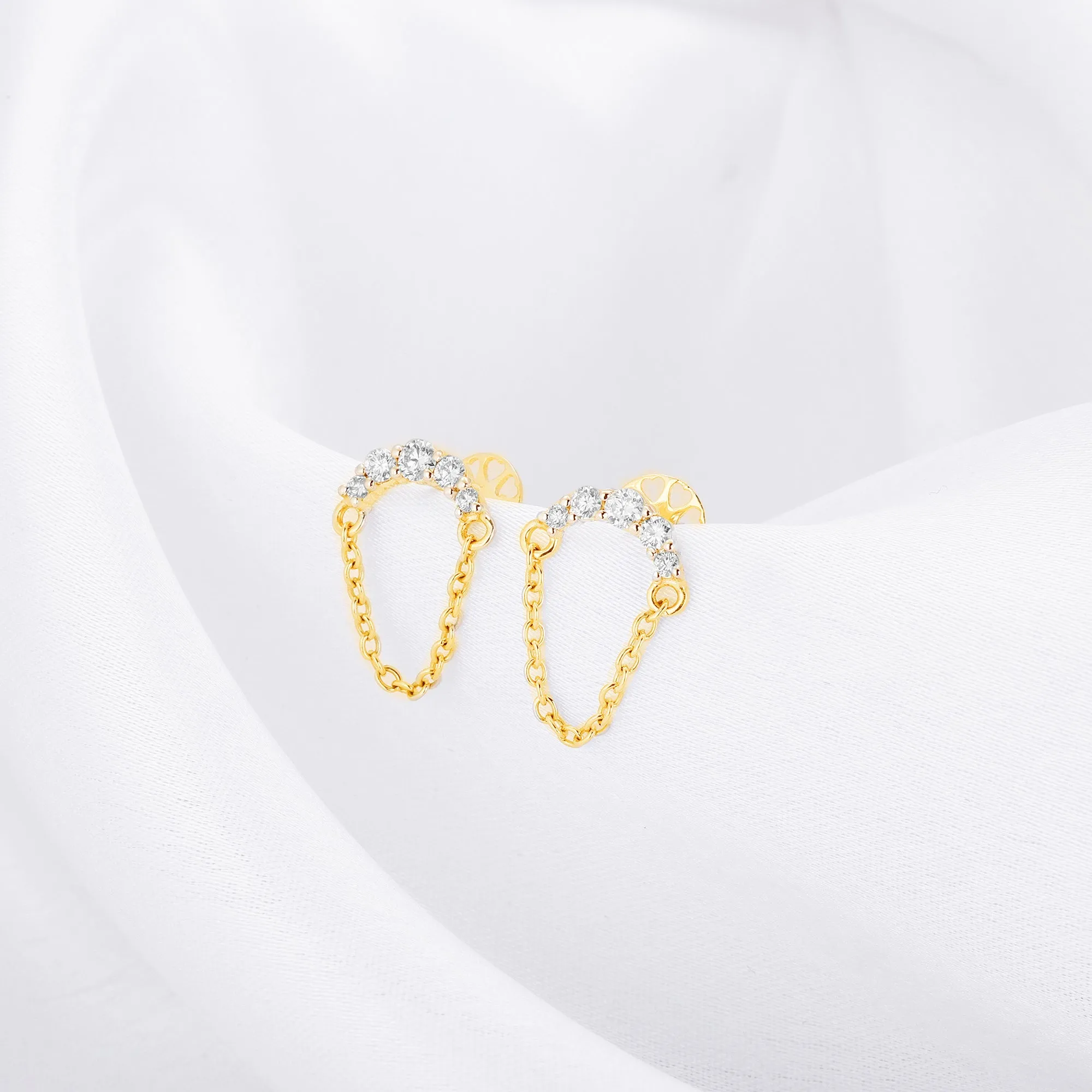 Gold Chained Charisma Diamond Earrings Giva