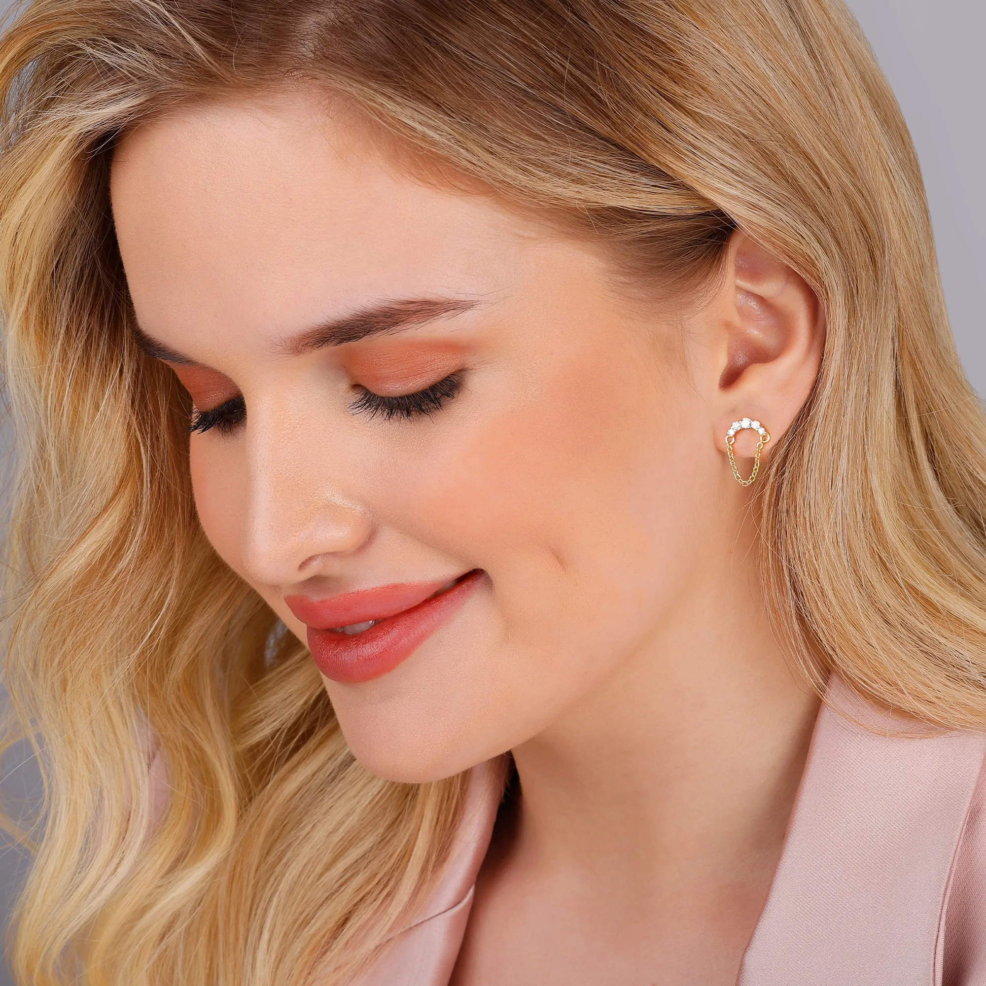 Gold Chained Charisma Diamond Earrings Giva