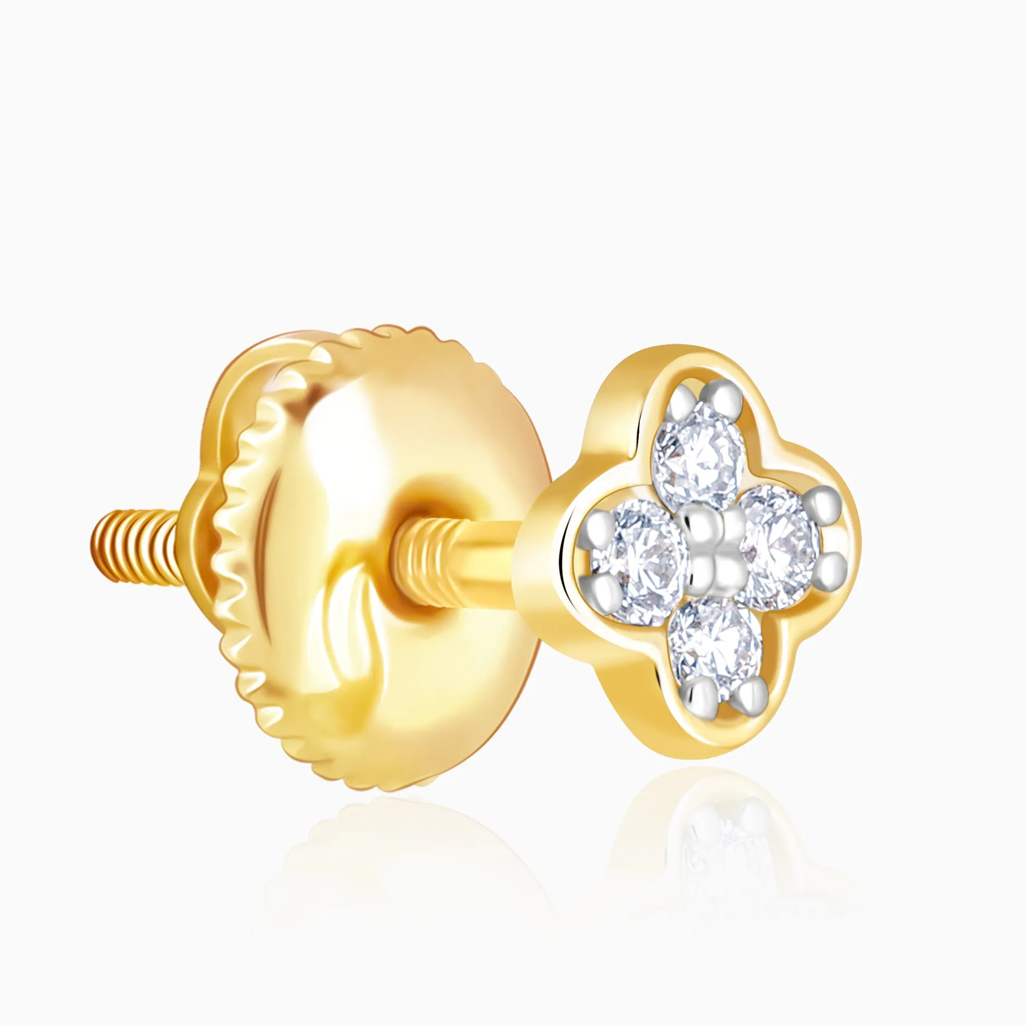 Gold Clover Leaf Diamond Earrings Giva