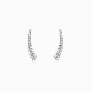 Gold Curve Diamond Earrings Giva