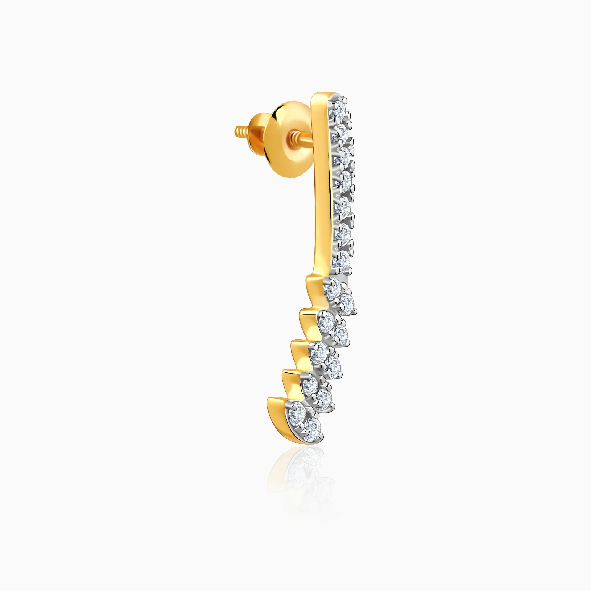 Gold Curve Diamond Earrings Giva