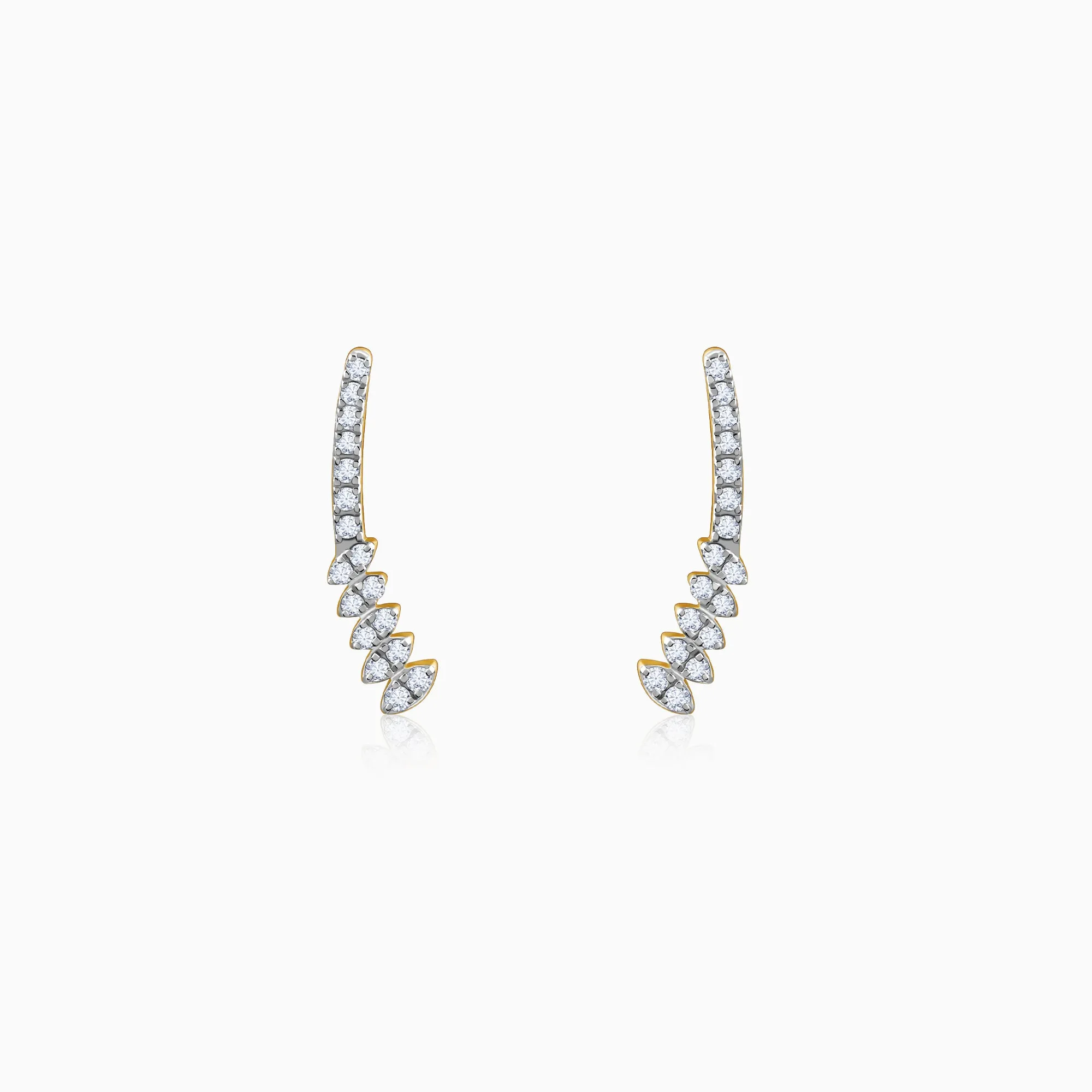 Gold Curve Diamond Earrings Giva