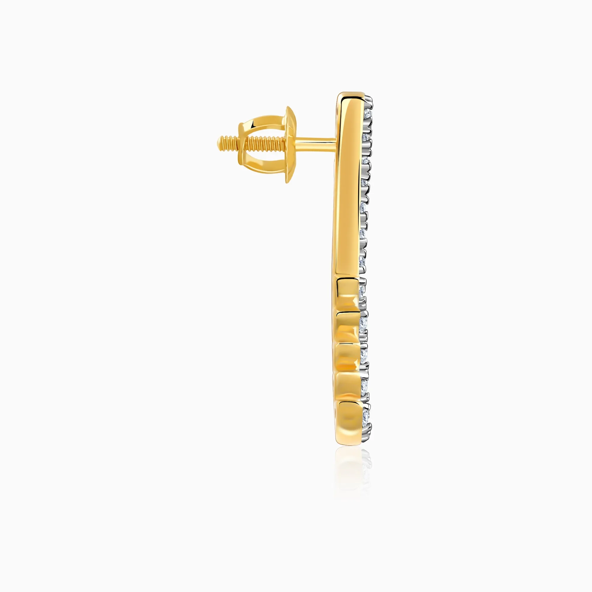 Gold Curve Diamond Earrings Giva