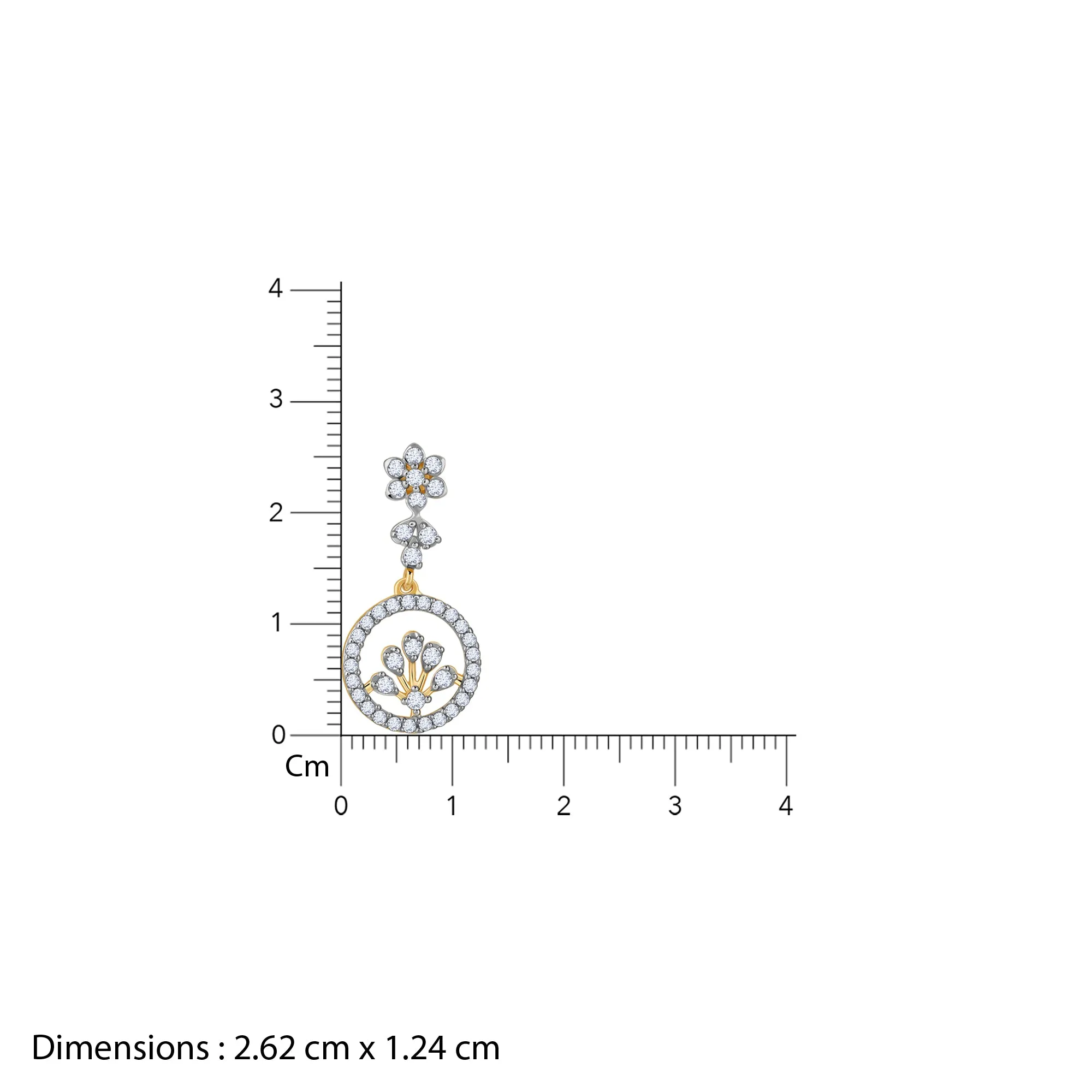 Gold Daisy Loop Diamond Earrings Giva