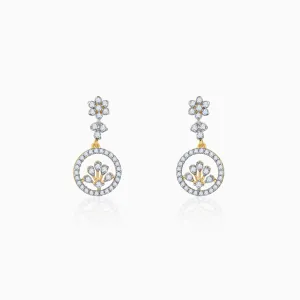 Gold Daisy Loop Diamond Earrings Giva