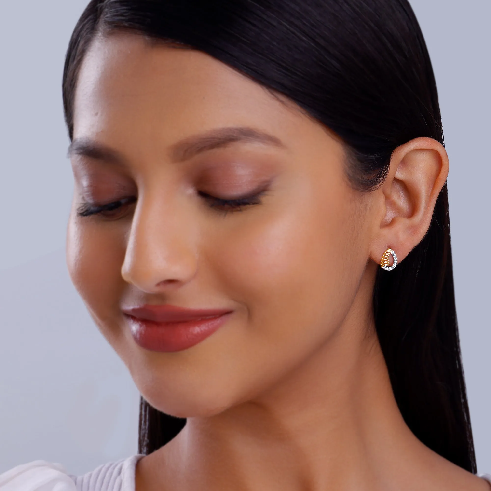 Gold Dazzle Drops Diamond Earrings Giva