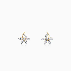 Gold Elegant Flora Diamond Earrings Giva