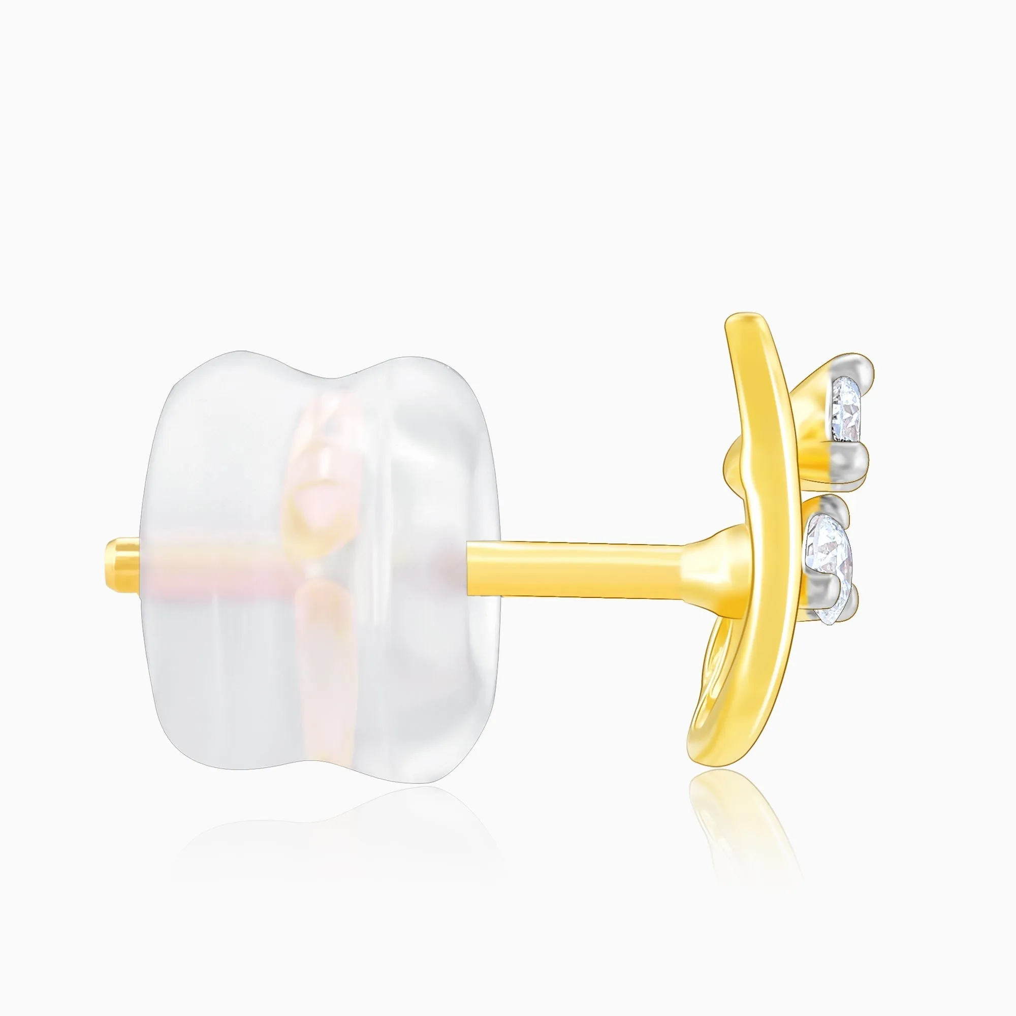 Gold Elegant Twirl Diamond Stud Earrings Giva