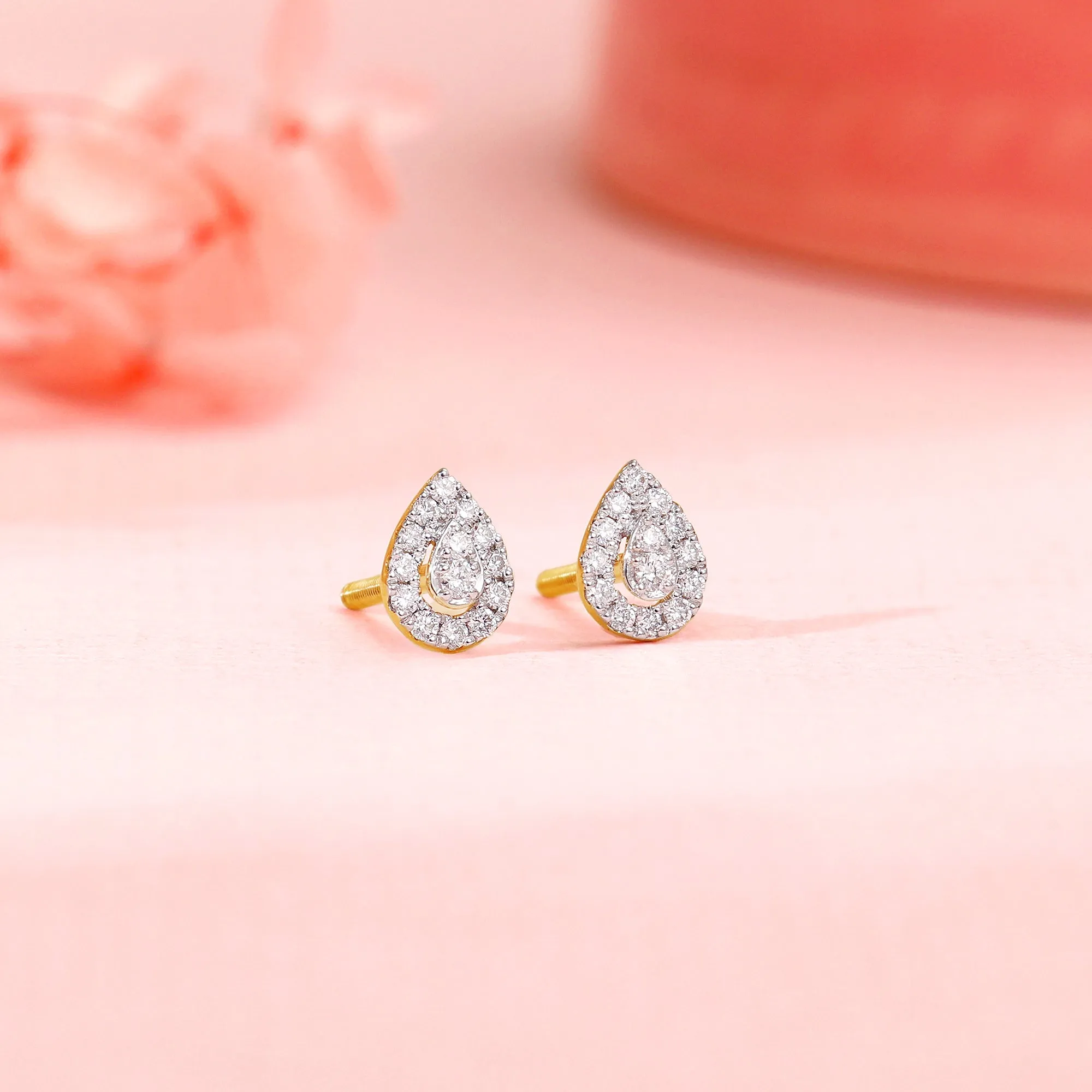 Gold Embellish Diamond Teardrop Earrings Giva