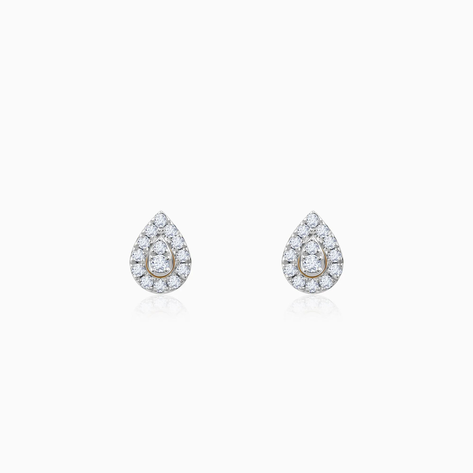 Gold Embellish Diamond Teardrop Earrings Giva