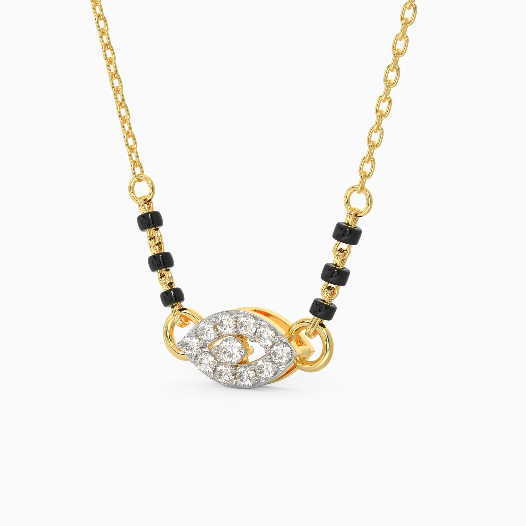 Gold Evil Eye Diamond Mangalsutra Giva