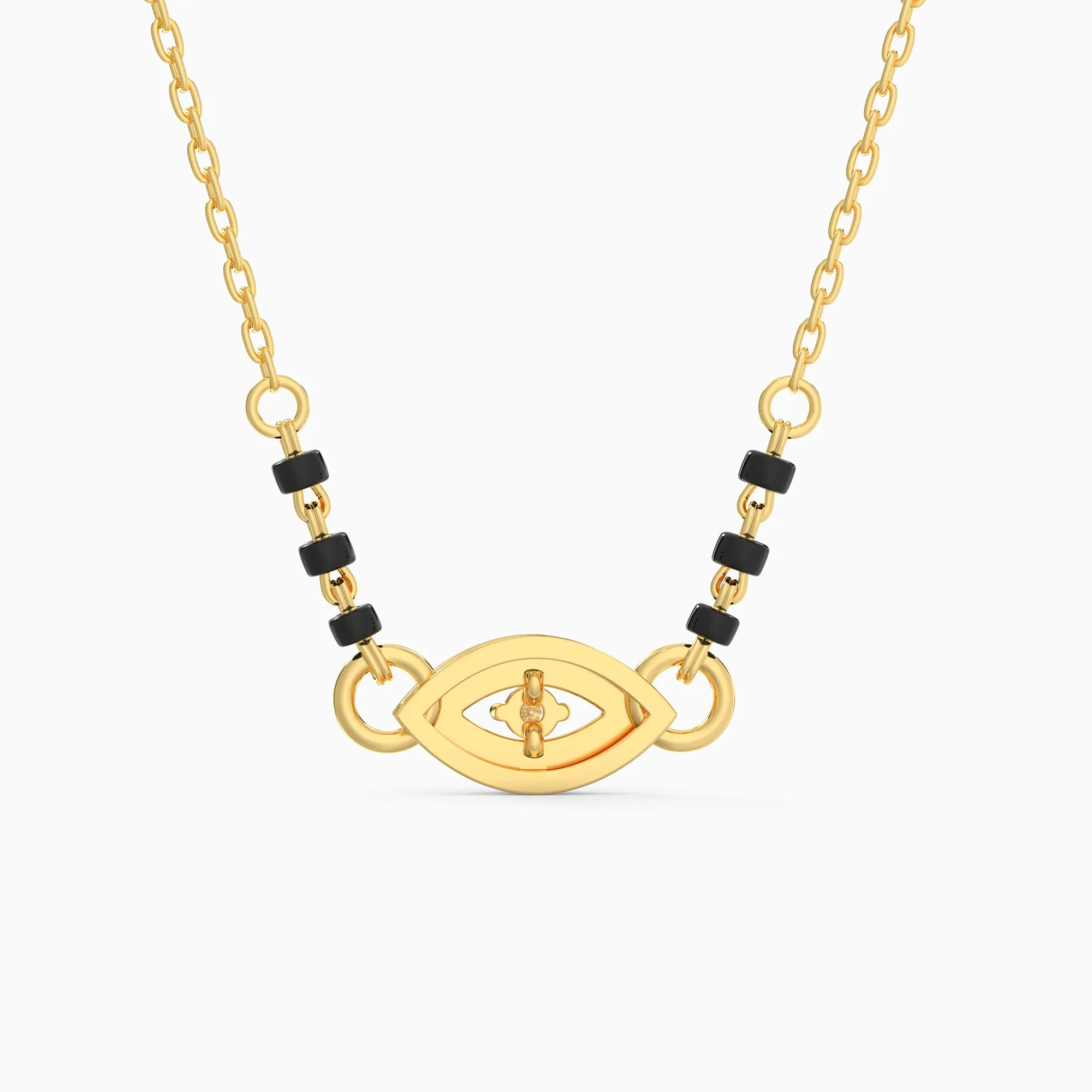 Gold Evil Eye Diamond Mangalsutra Giva
