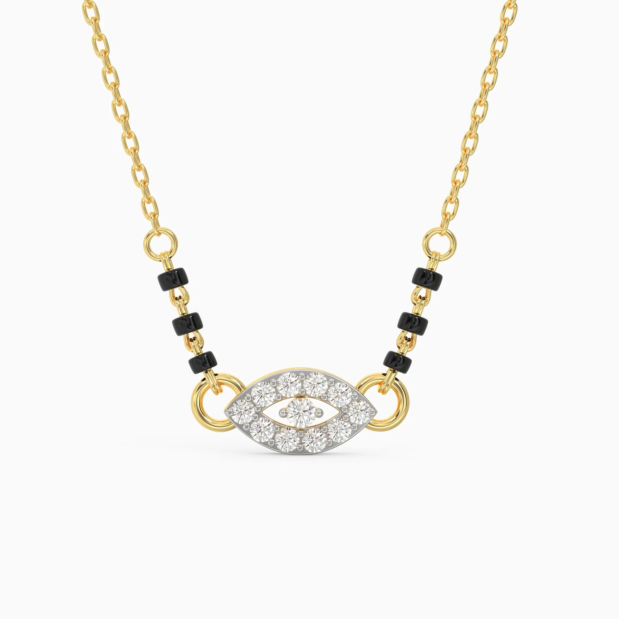 Gold Evil Eye Diamond Mangalsutra Giva