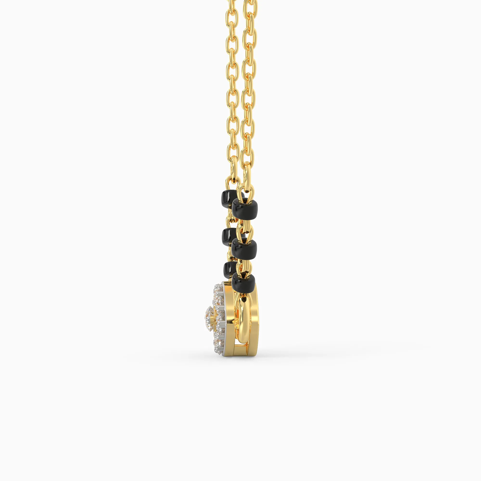 Gold Evil Eye Diamond Mangalsutra Giva