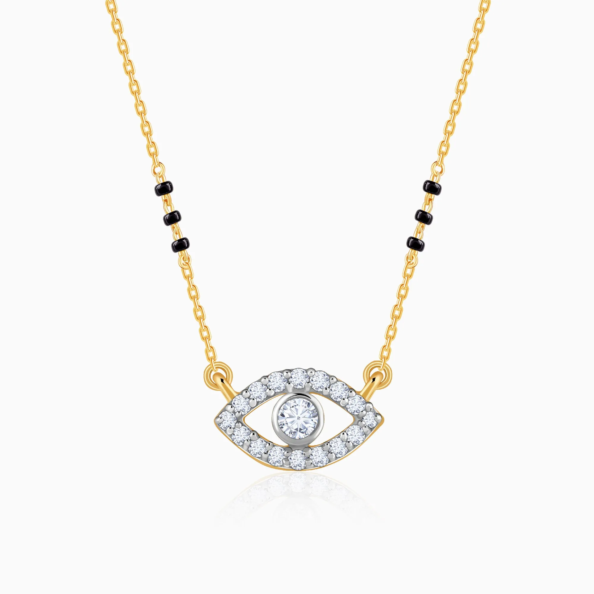 Gold Evil Eye Diamond Mangalsutra Giva