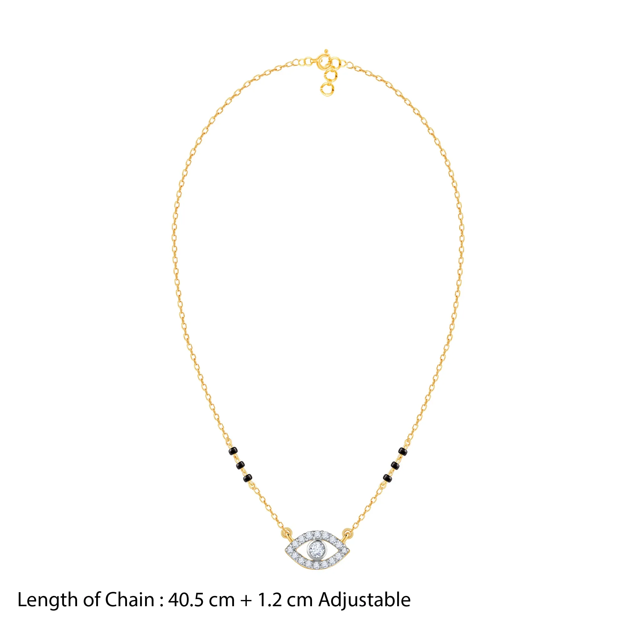 Gold Evil Eye Diamond Mangalsutra Giva