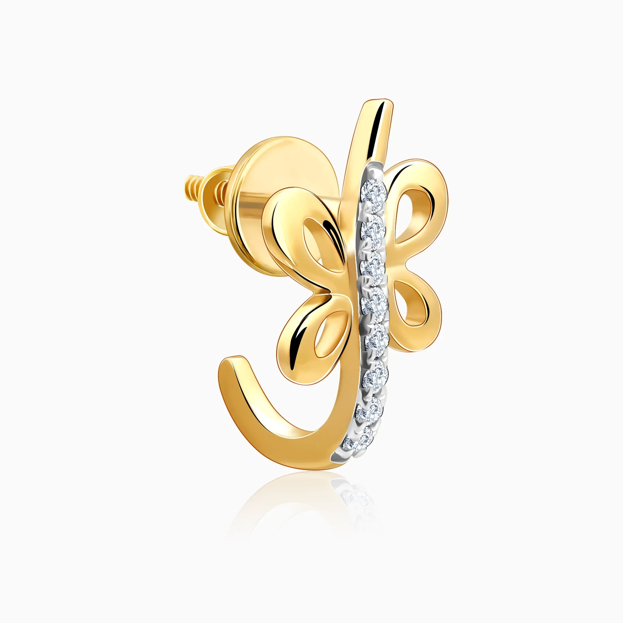 Gold Fides J-hoop Diamond Earrings Giva