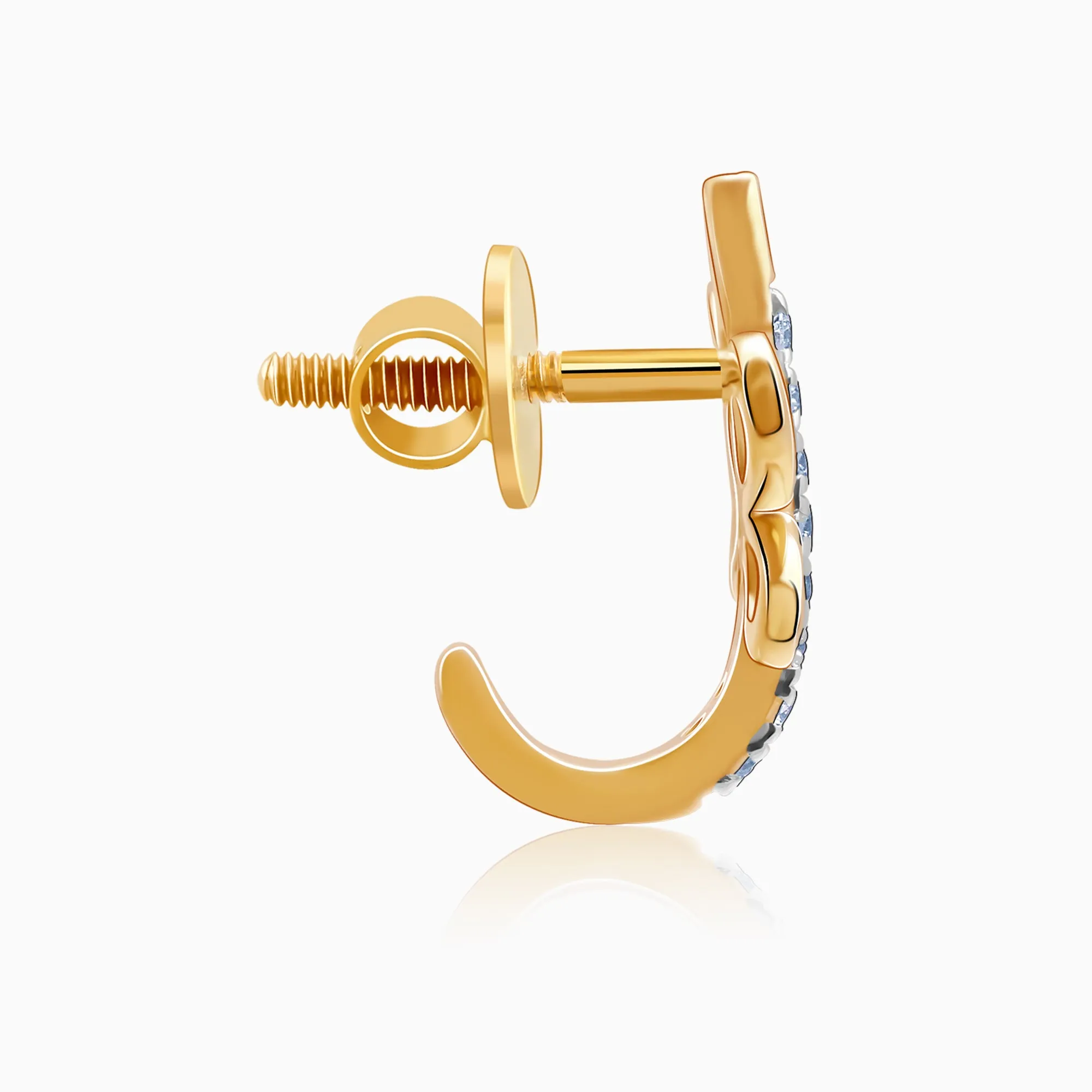 Gold Fides J-hoop Diamond Earrings Giva