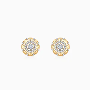 Gold Floral Charm Diamond Earrings Giva