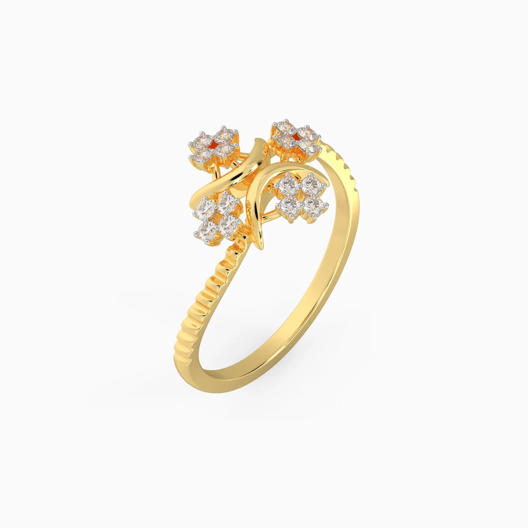 Gold Floral Delight Diamond Ring Giva