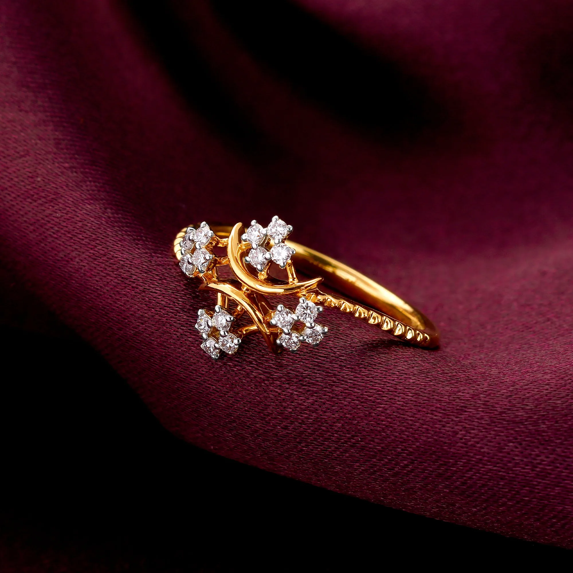 Gold Floral Delight Diamond Ring Giva