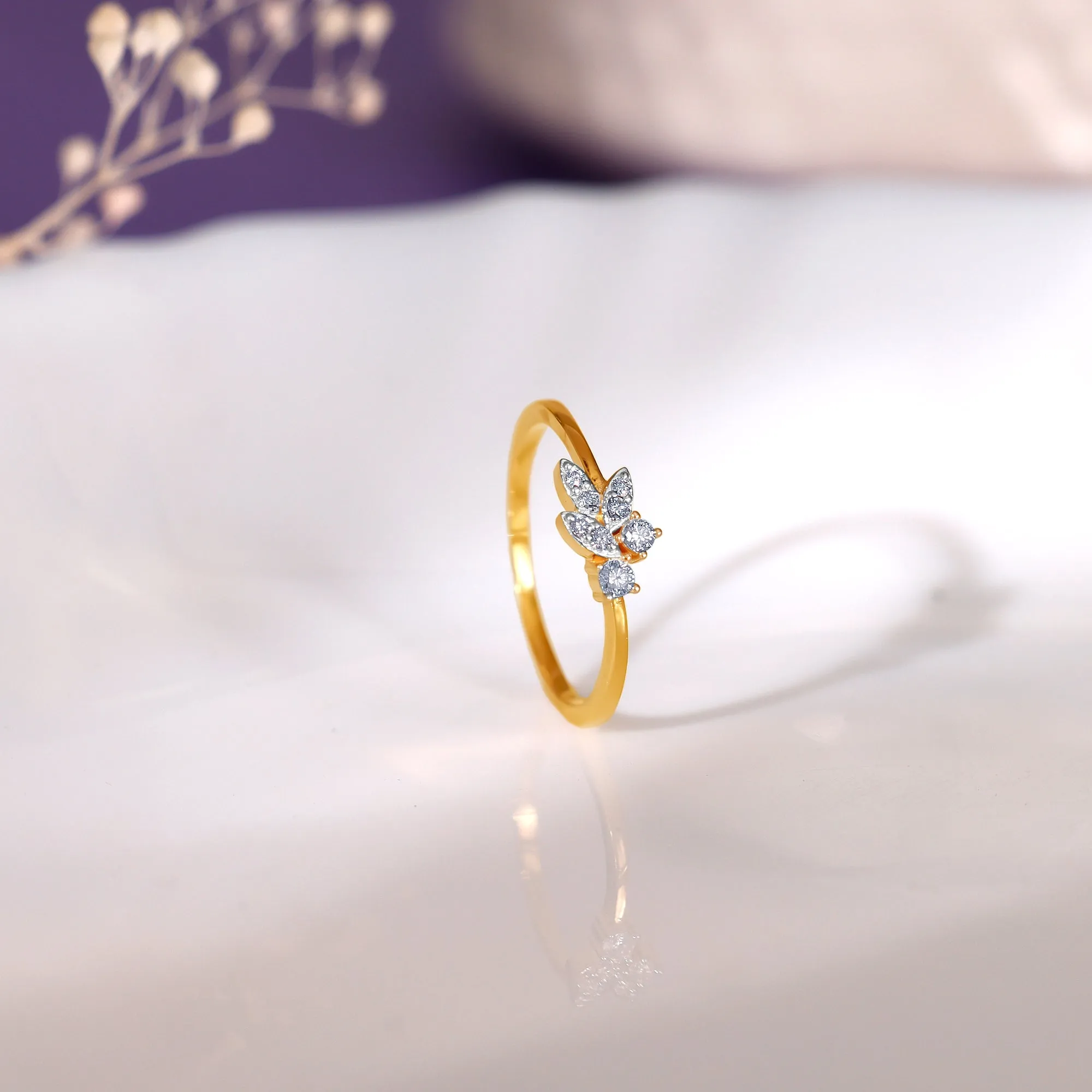 Gold Floral Flirt Diamond Ring Giva