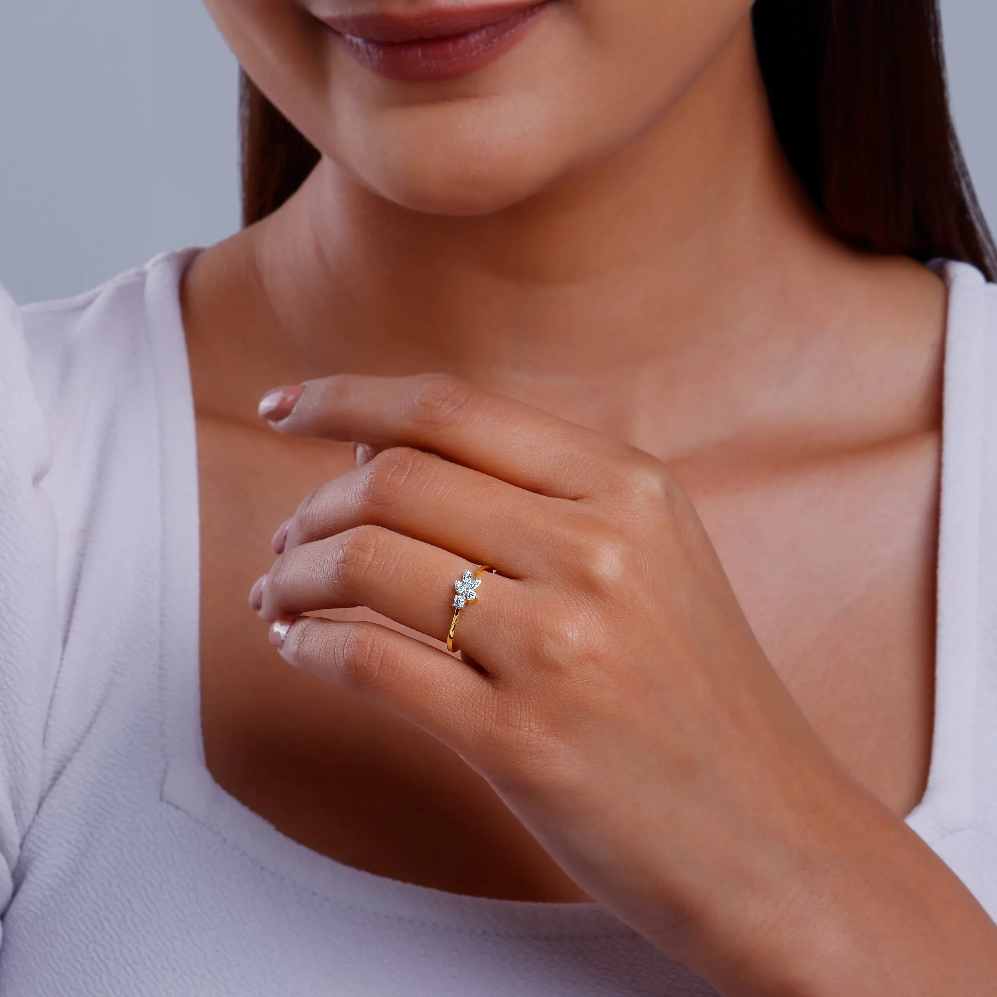 Gold Floral Flirt Diamond Ring Giva