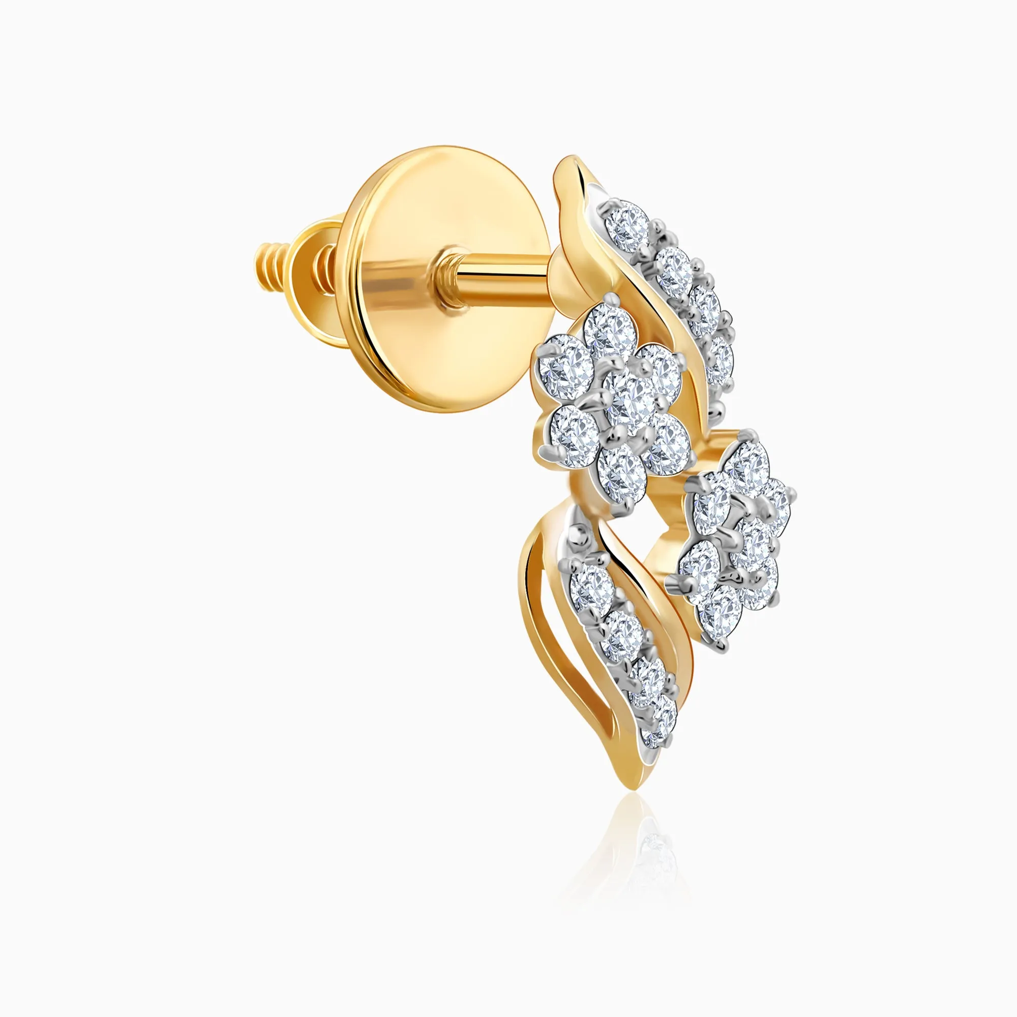 Gold Floral Magic Diamond Earrings Giva