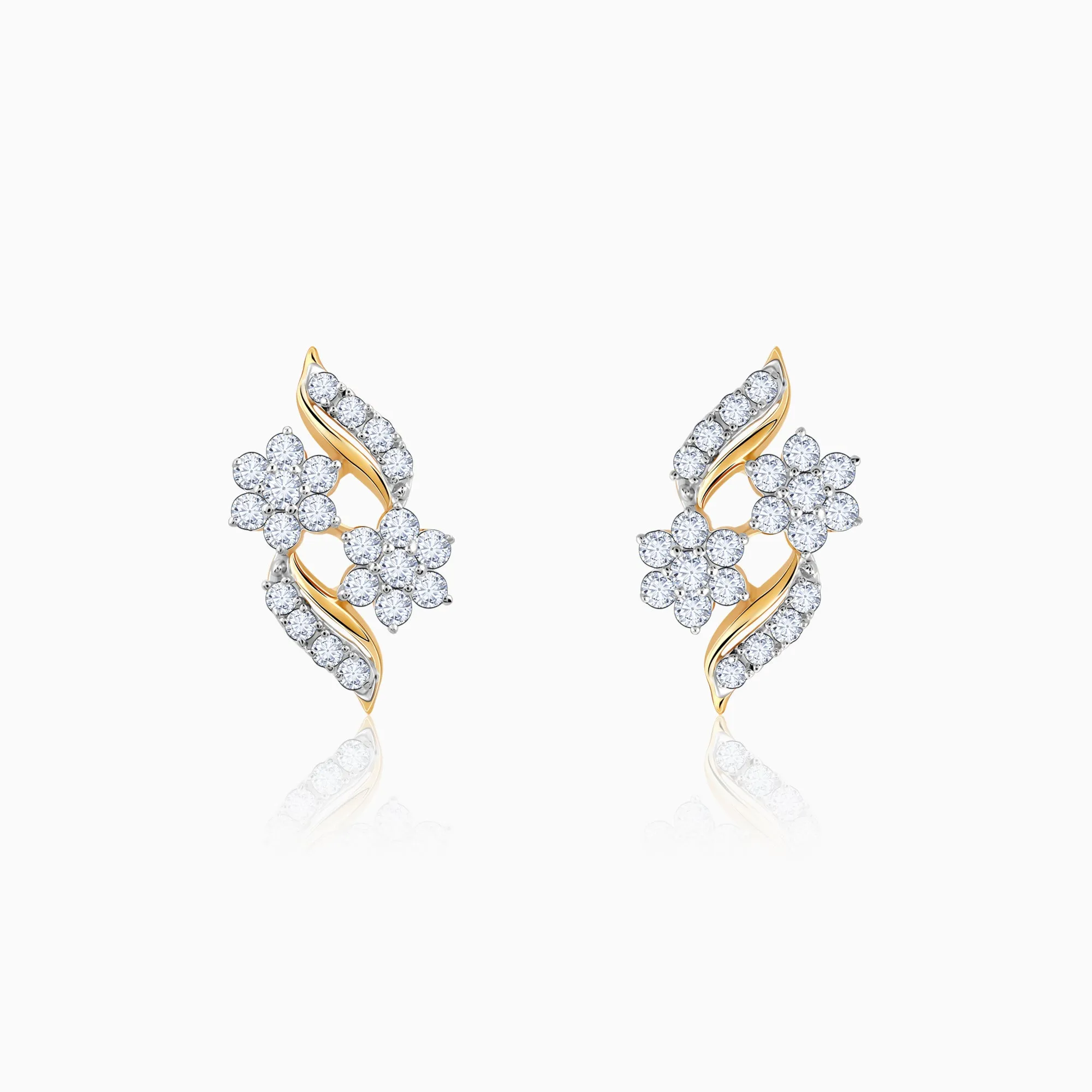 Gold Floral Magic Diamond Earrings Giva