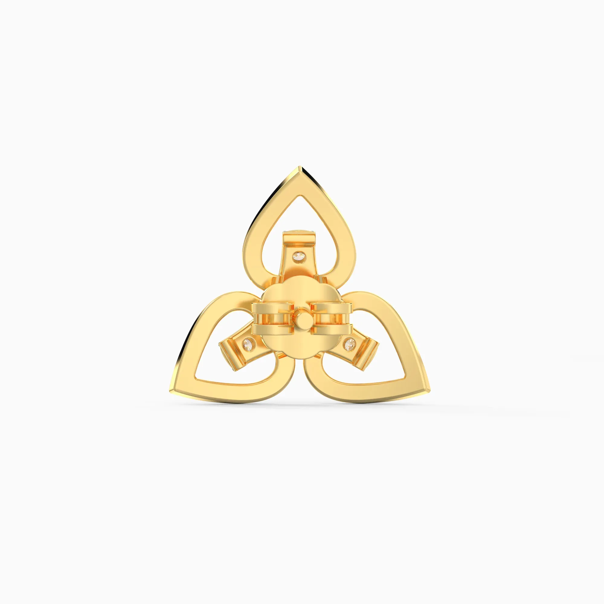 Gold Floral Triad Diamond Earrings Giva