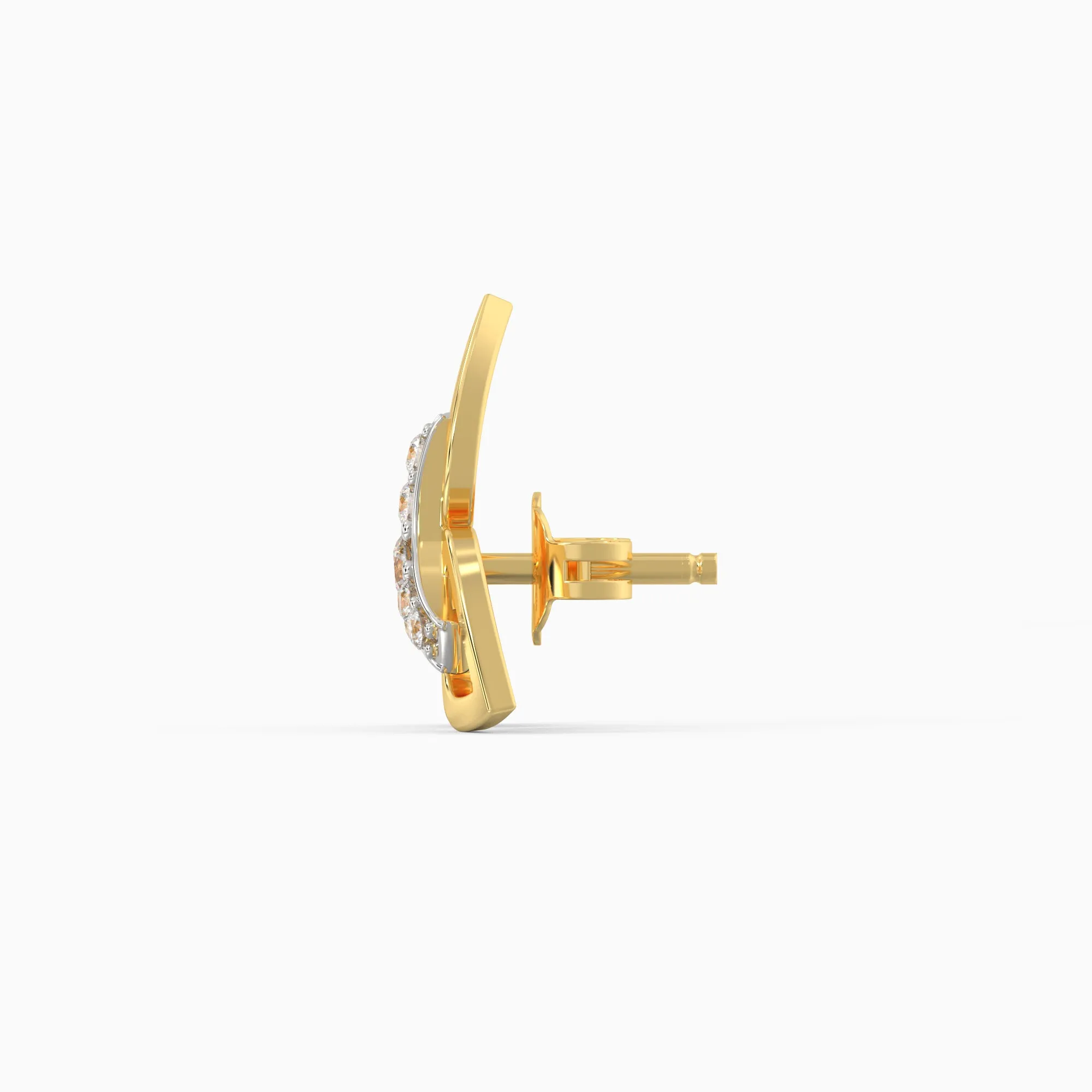 Gold Floral Triad Diamond Earrings Giva
