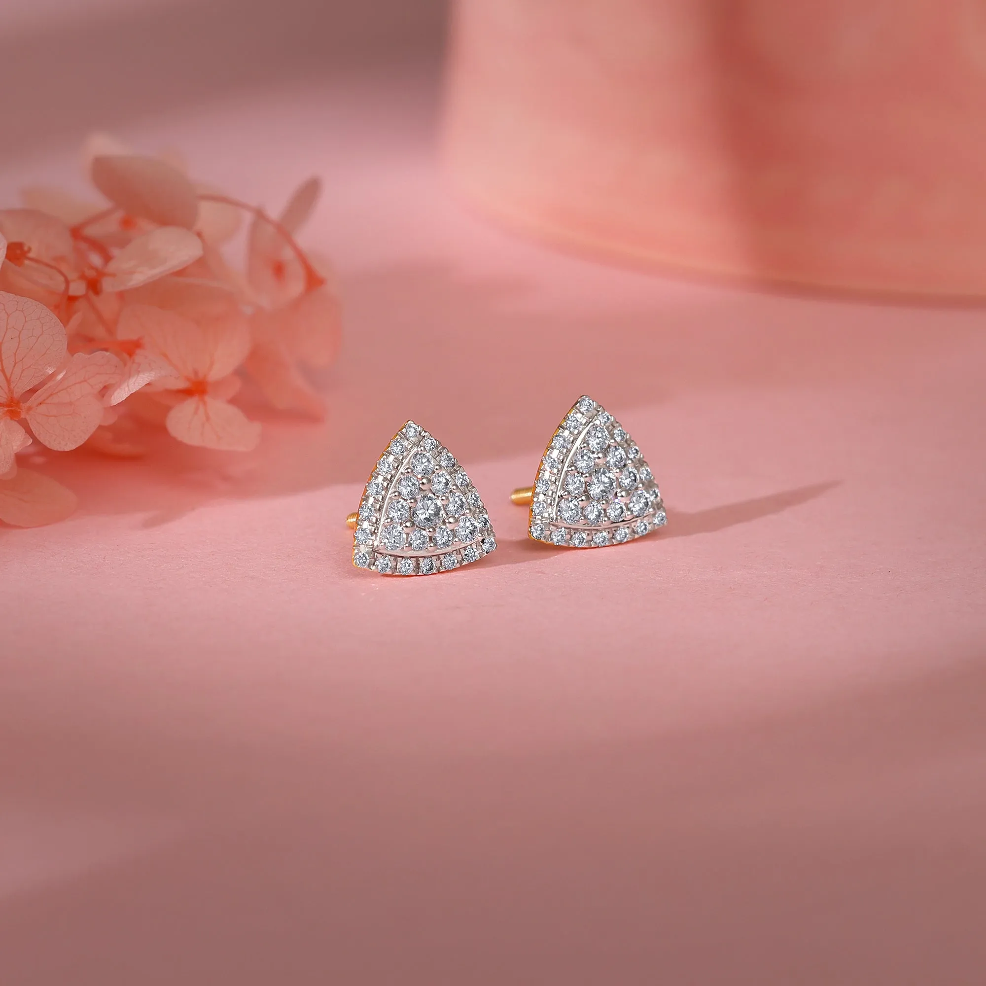 Gold Glitter Punch Diamond Earrings Giva