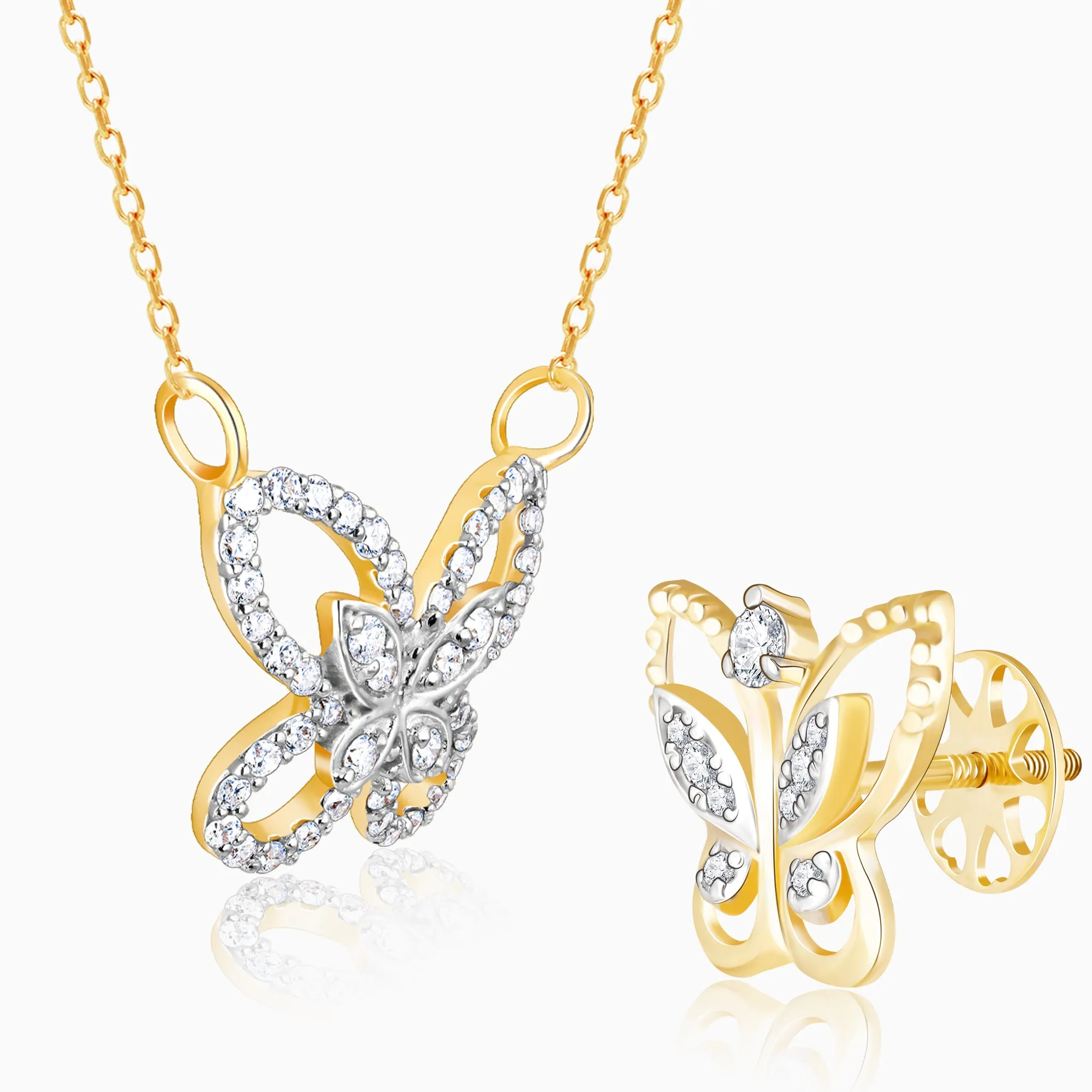 Gold Glorious Butterfly Diamond Set Giva