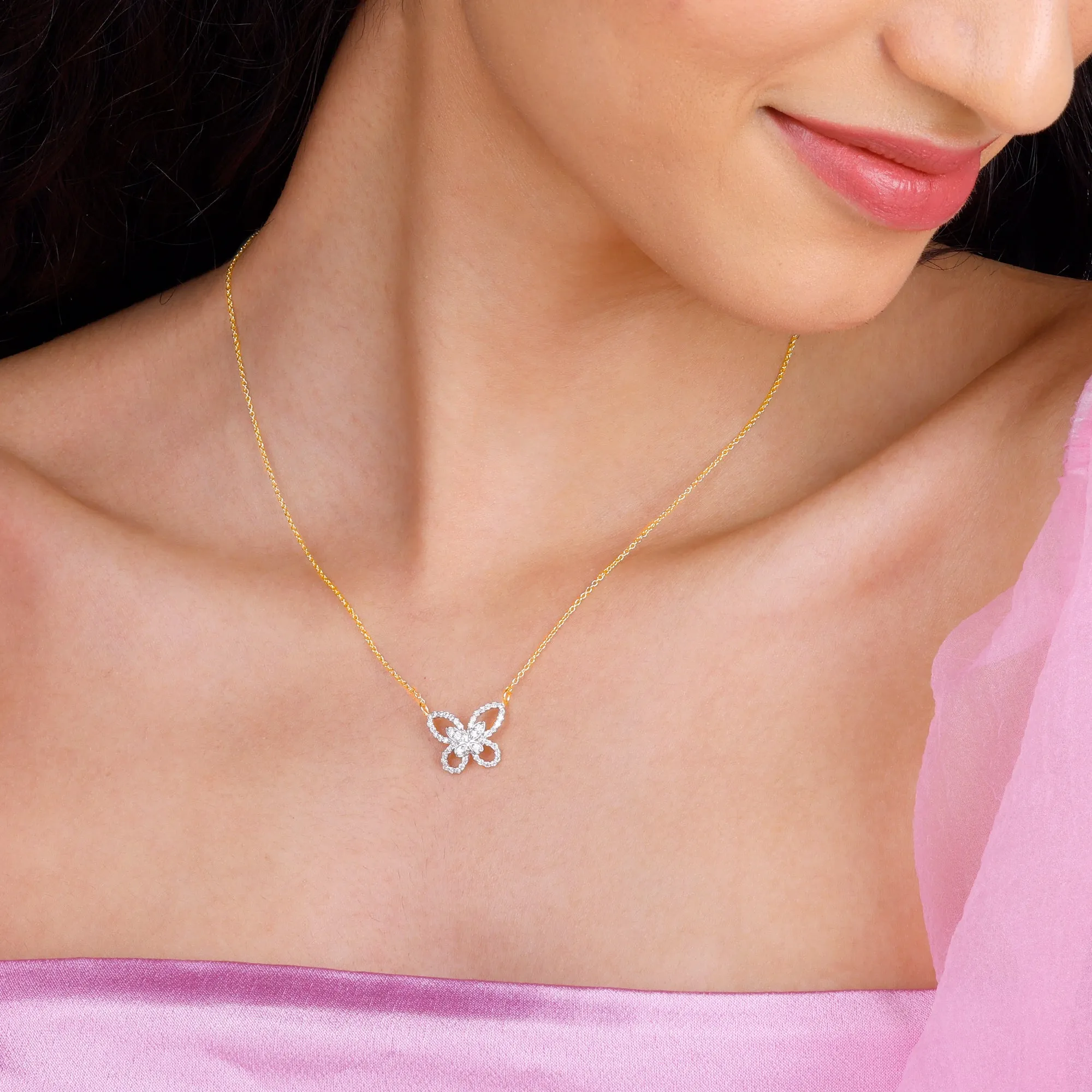 Gold Glorious Butterfly Diamond Set Giva