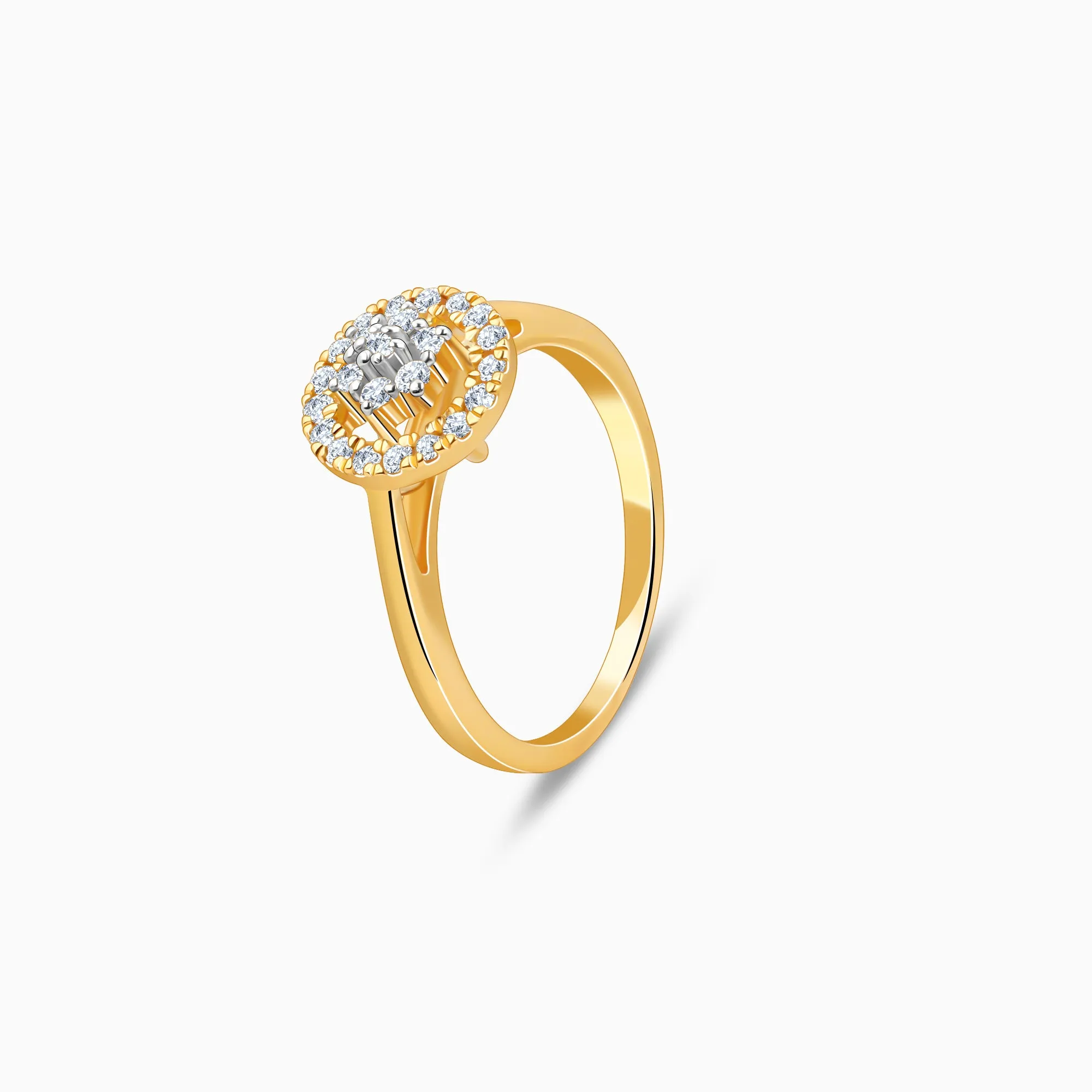 Gold Halo Cluster Diamond Ring Giva