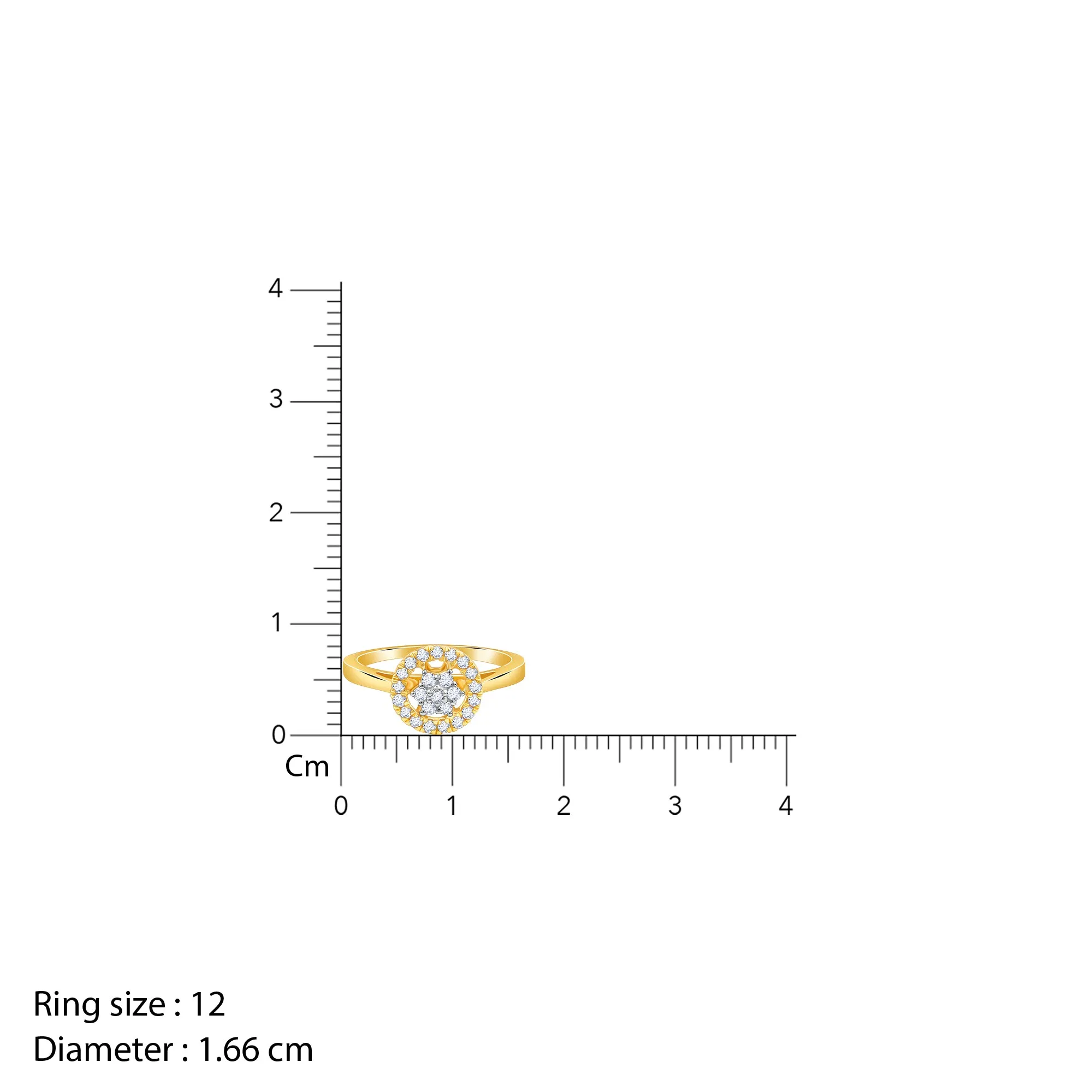 Gold Halo Cluster Diamond Ring Giva