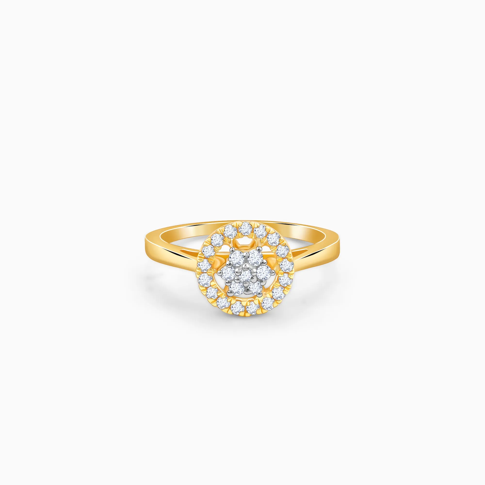 Gold Halo Cluster Diamond Ring Giva