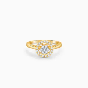 Gold Halo Cluster Diamond Ring Giva