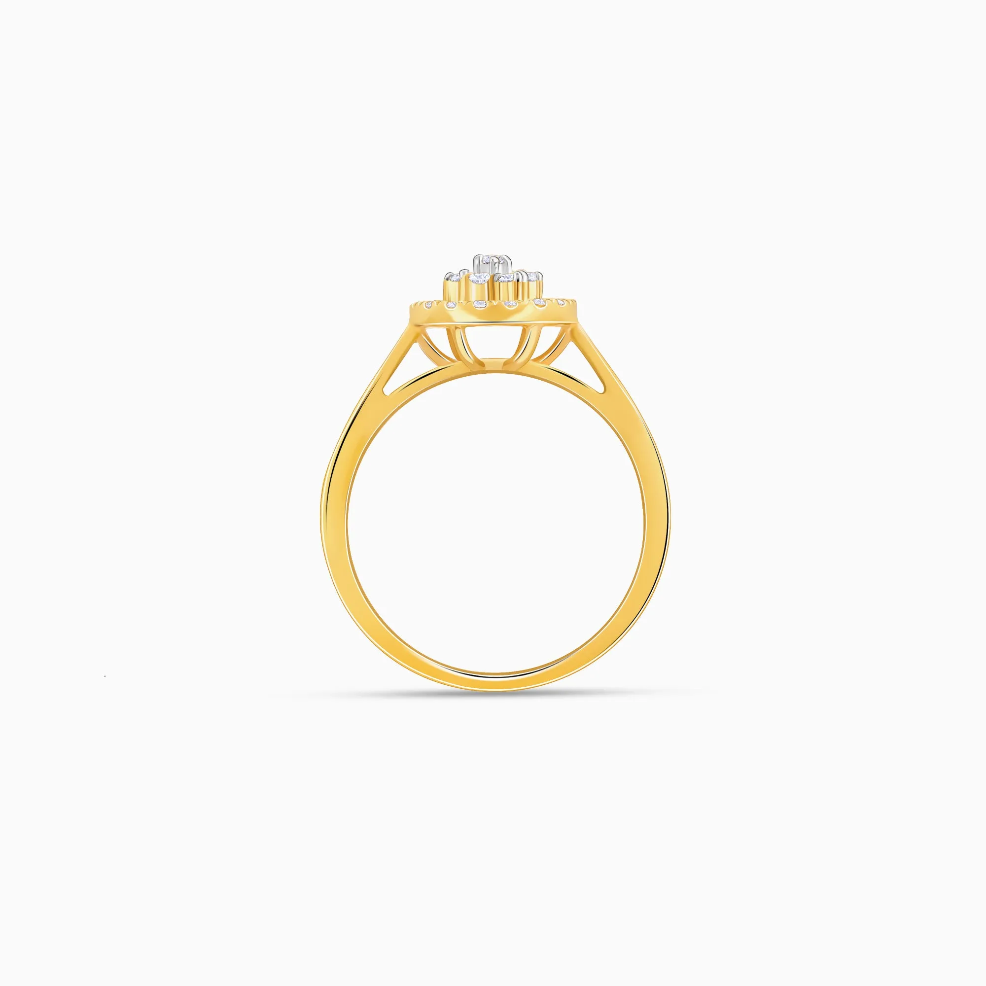 Gold Halo Cluster Diamond Ring Giva