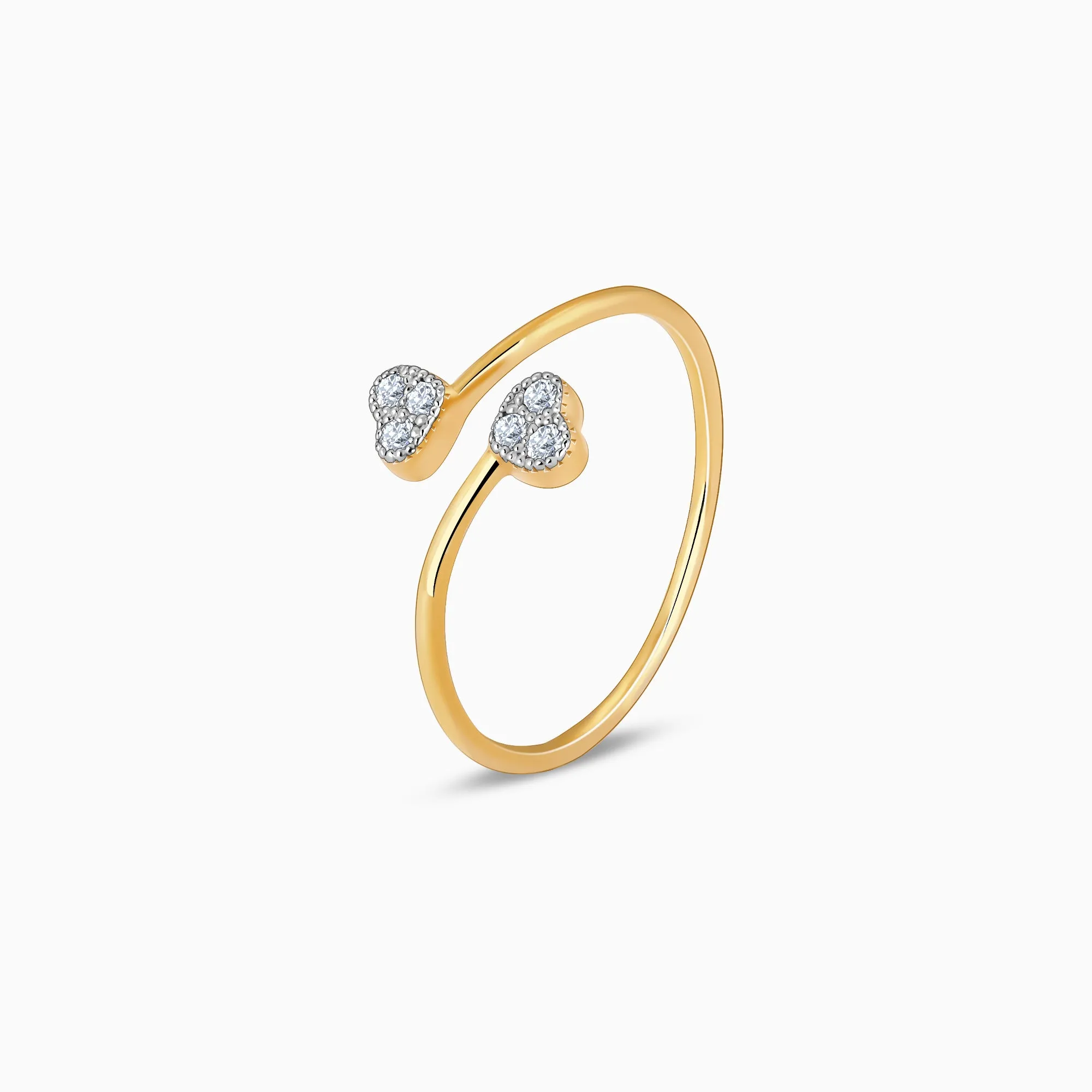 Gold Heartbeat Duo Diamond Ring Giva